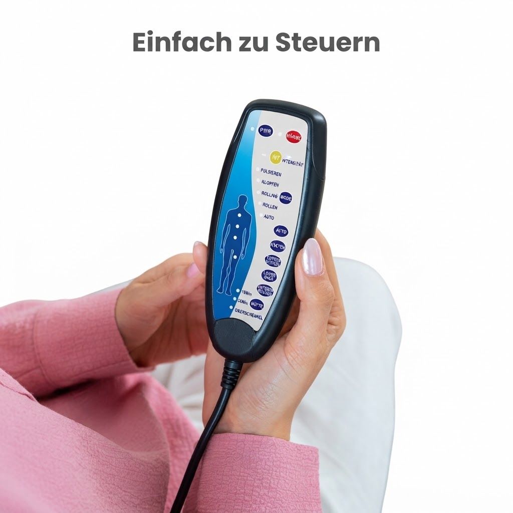 Schwarze Massagepistole mit einem runden Aufsatz und dem Markennamen 'cotsoco'.
