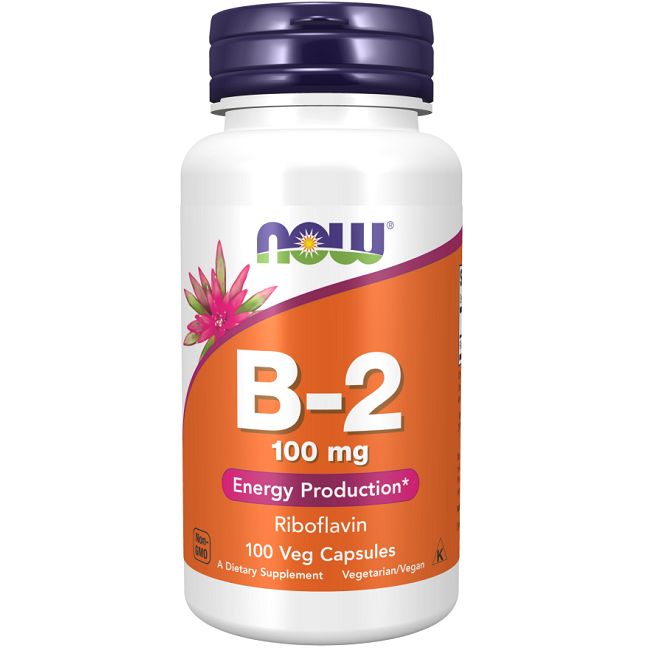 Now Foods Vitamin B-2 100 mg Kapseln für Energiestoffwechsel. Enthält 100 Veggie-Kapseln.