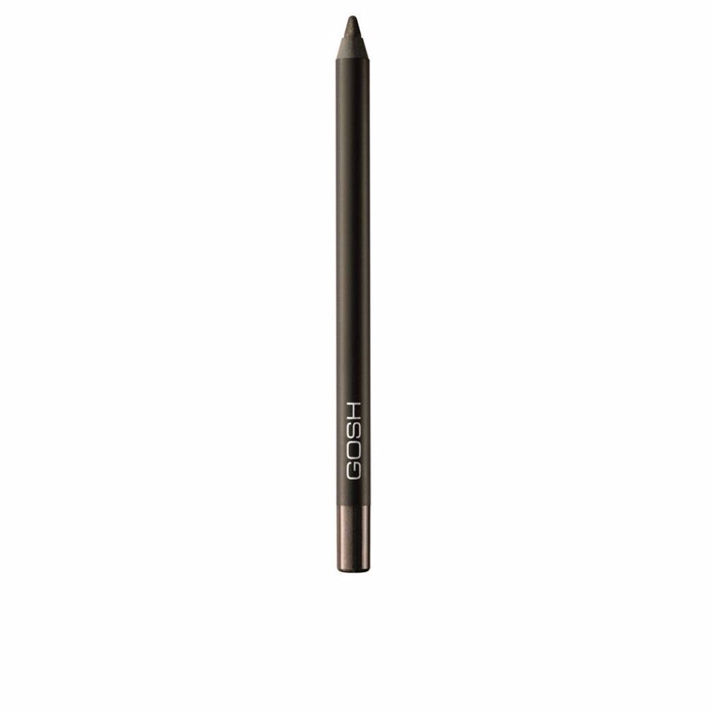 Gosh Velvet Touch Eyeliner Waterproof 017 Rebellious Brown. Brauner Stift mit Spitze und Gosh-Logo.