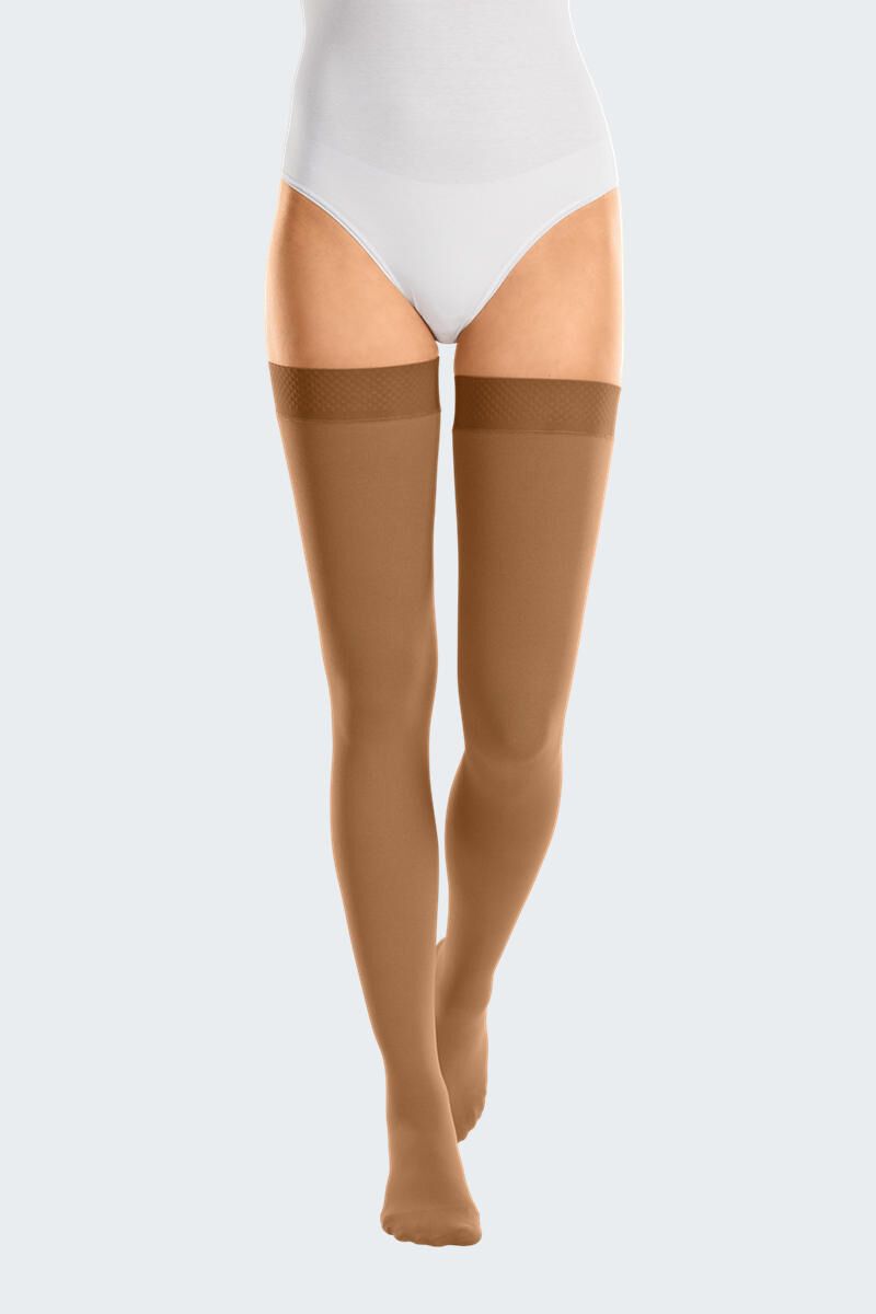 mediven® cotton CCL1 AG Schenkelstrümpfe kurz (62-71 cm) mit Noppenhaftband