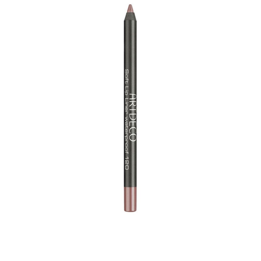 Artdeco Soft Lip Liner Waterproof 120. Lipliner-Stift mit schwarzem Schaft. Spitze und unteres Ende in Rosa.