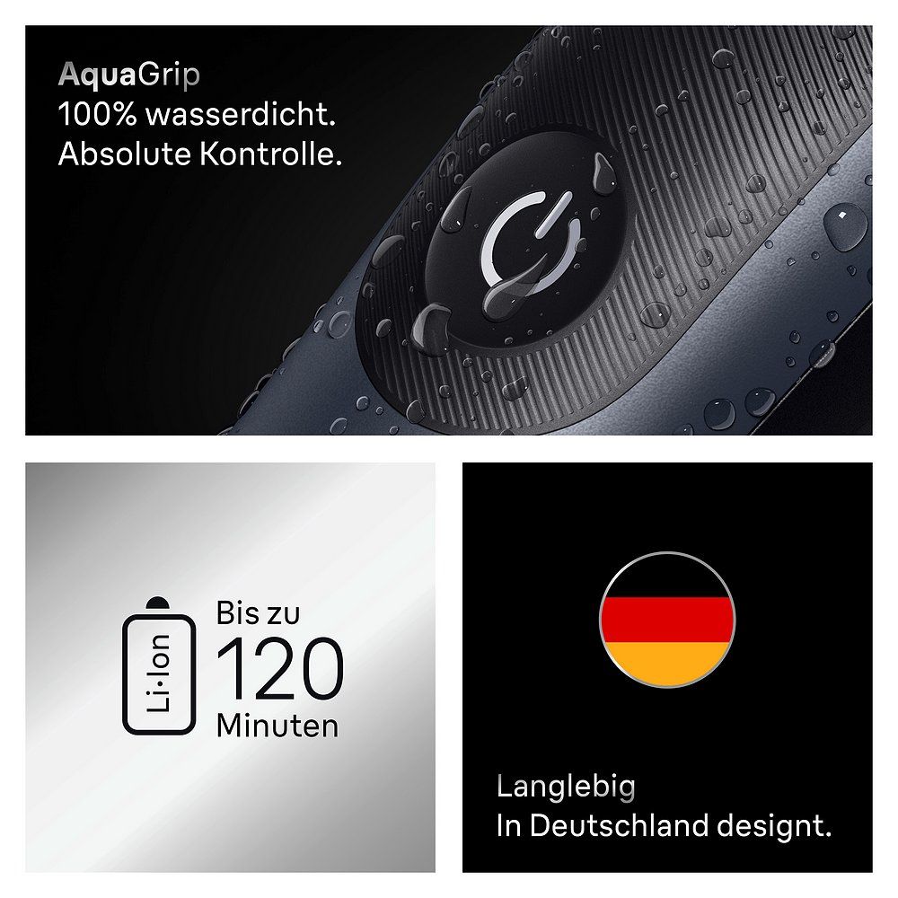 Braun Series 7 AIO7540 mit AquaGrip, Li-Ion Akku (120 Min.) und Deutschland-Design.