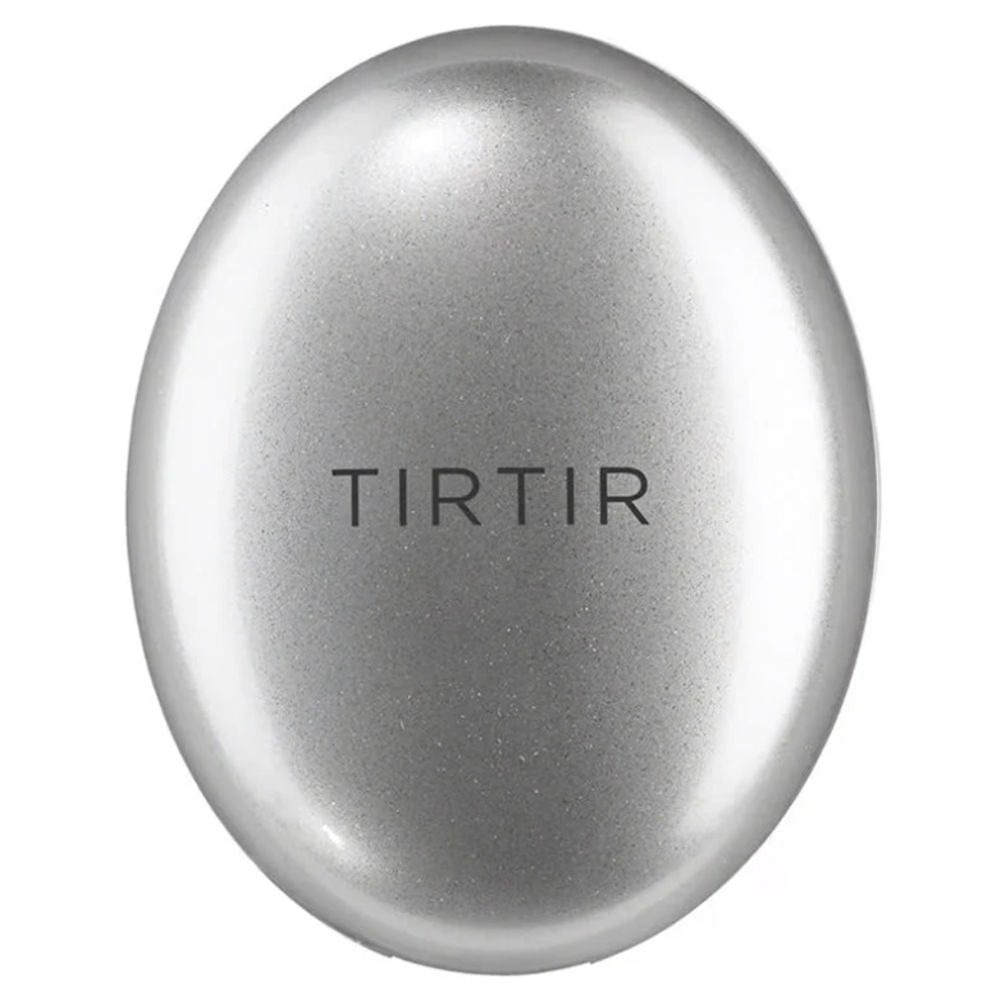 Silberfarbener, ovaler Behälter mit der Aufschrift "TIRTIR".