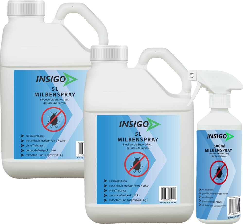 INSIGO Milbenspray gegen Milben Hausstaubmilben & Milben Eier