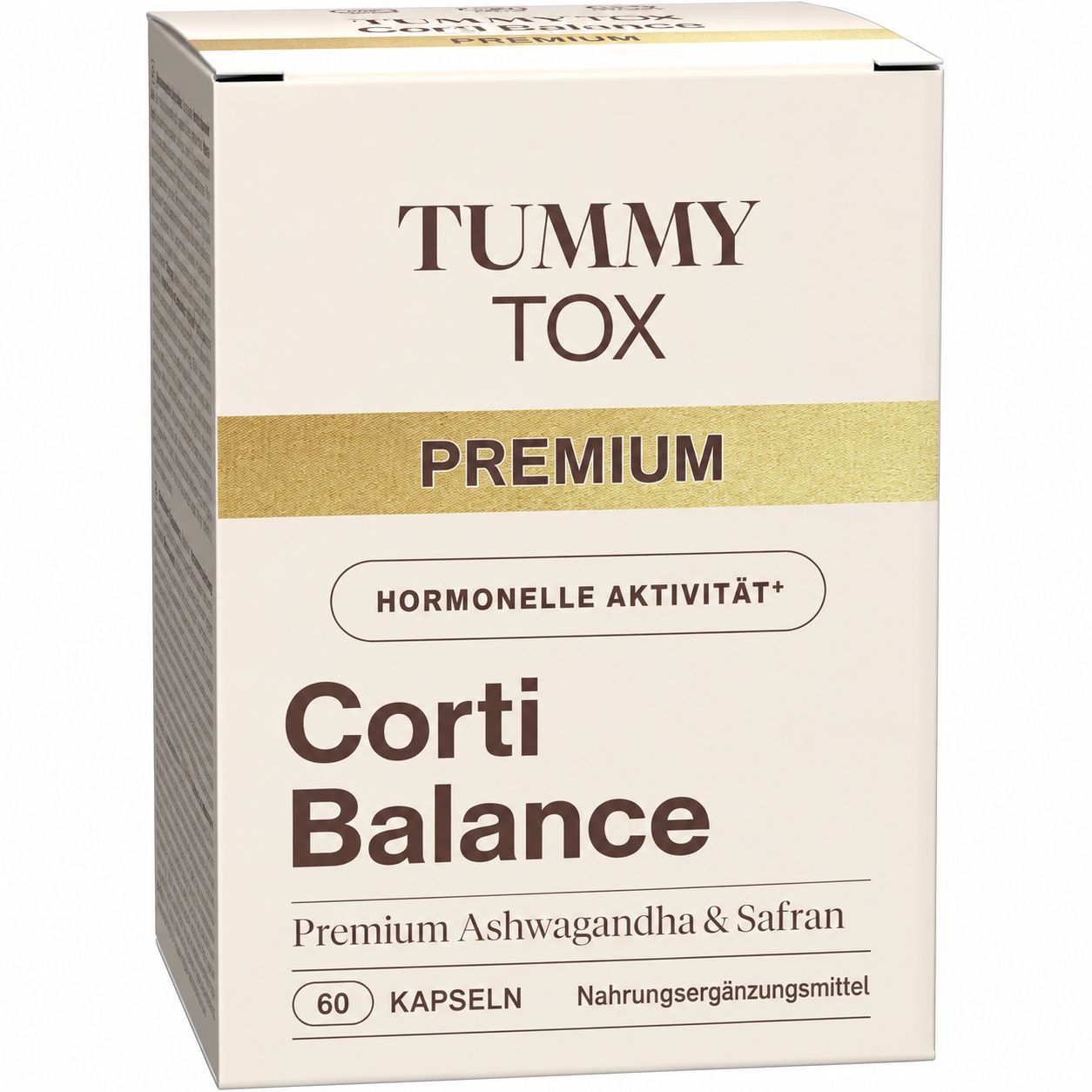 TUMMY TOX Corti Balance PREMIUM Packung: 60 Kapseln, hormonelle Aktivität, Premium Ashwagandha & Safran.
