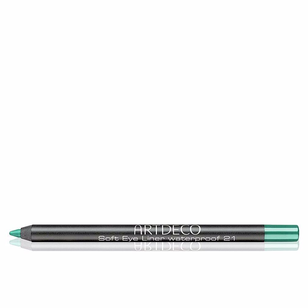 Artdeco Soft Eye Liner Waterproof 21. Grüner Stift mit schwarzem Schaft. Produktname und Marke sind sichtbar.