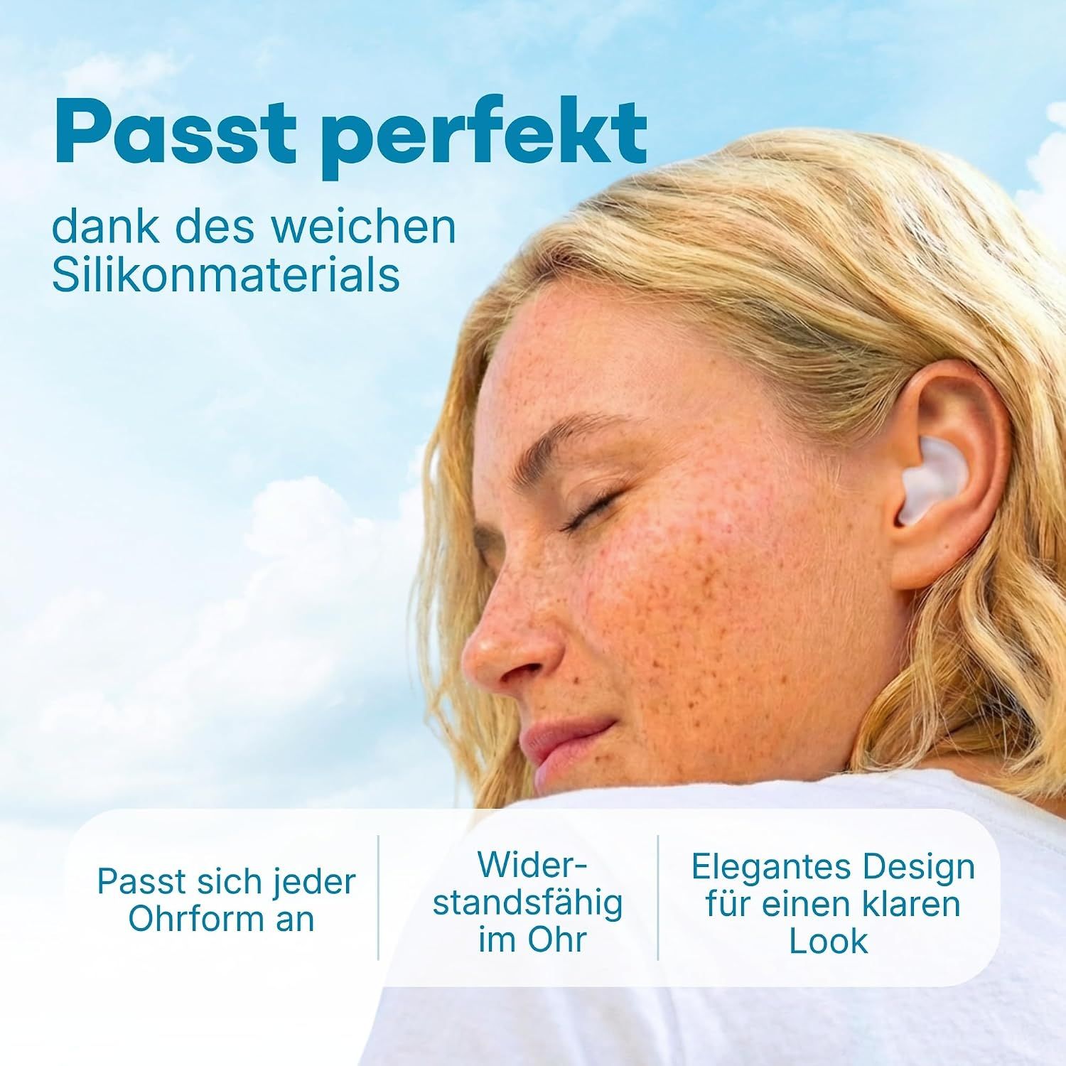 Medi Grade Premium Silikon-Ohrstöpsel, 6 Paare, für Schlaf, Schwimmen, Studium, Reisen.