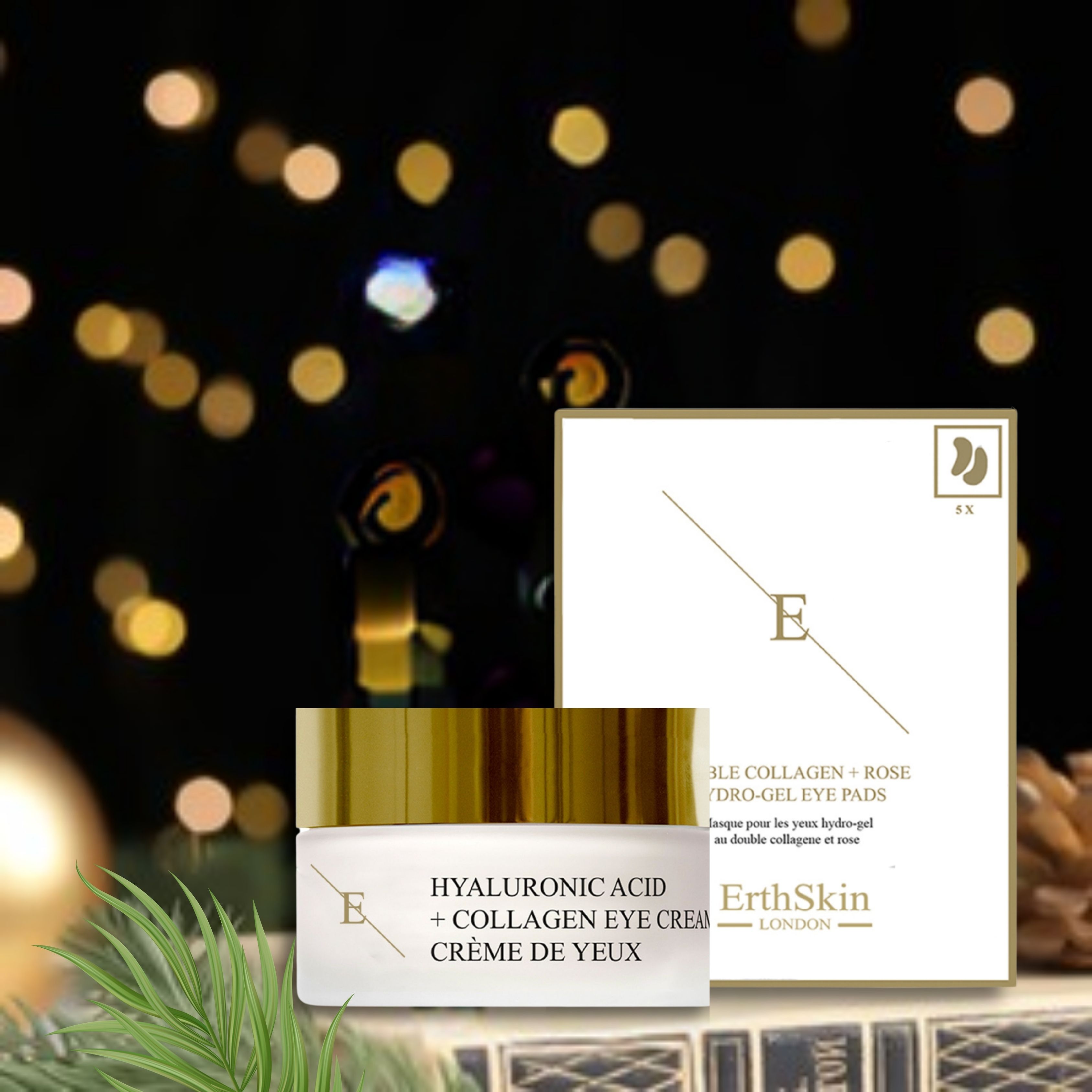 ErthSkin London Hyaluronsäure + Collagen Pro Age Augencreme + Augenpads