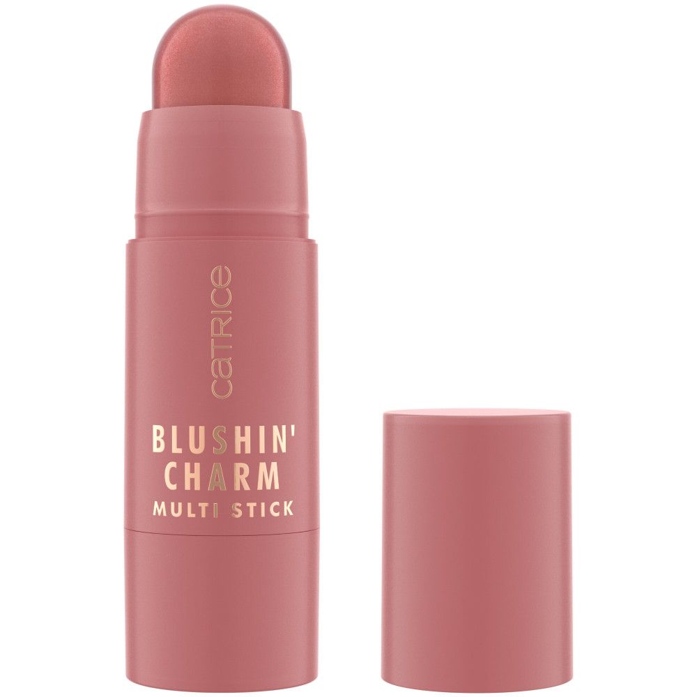 Catrice Blush Stick. Rosa Multi Stick mit geöffneter Kappe. Produktname und Marke deutlich sichtbar.