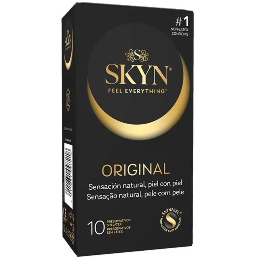 SKYN Original Kondom-Verpackung, 10 Stück. Latexfrei, synthetisches Material.