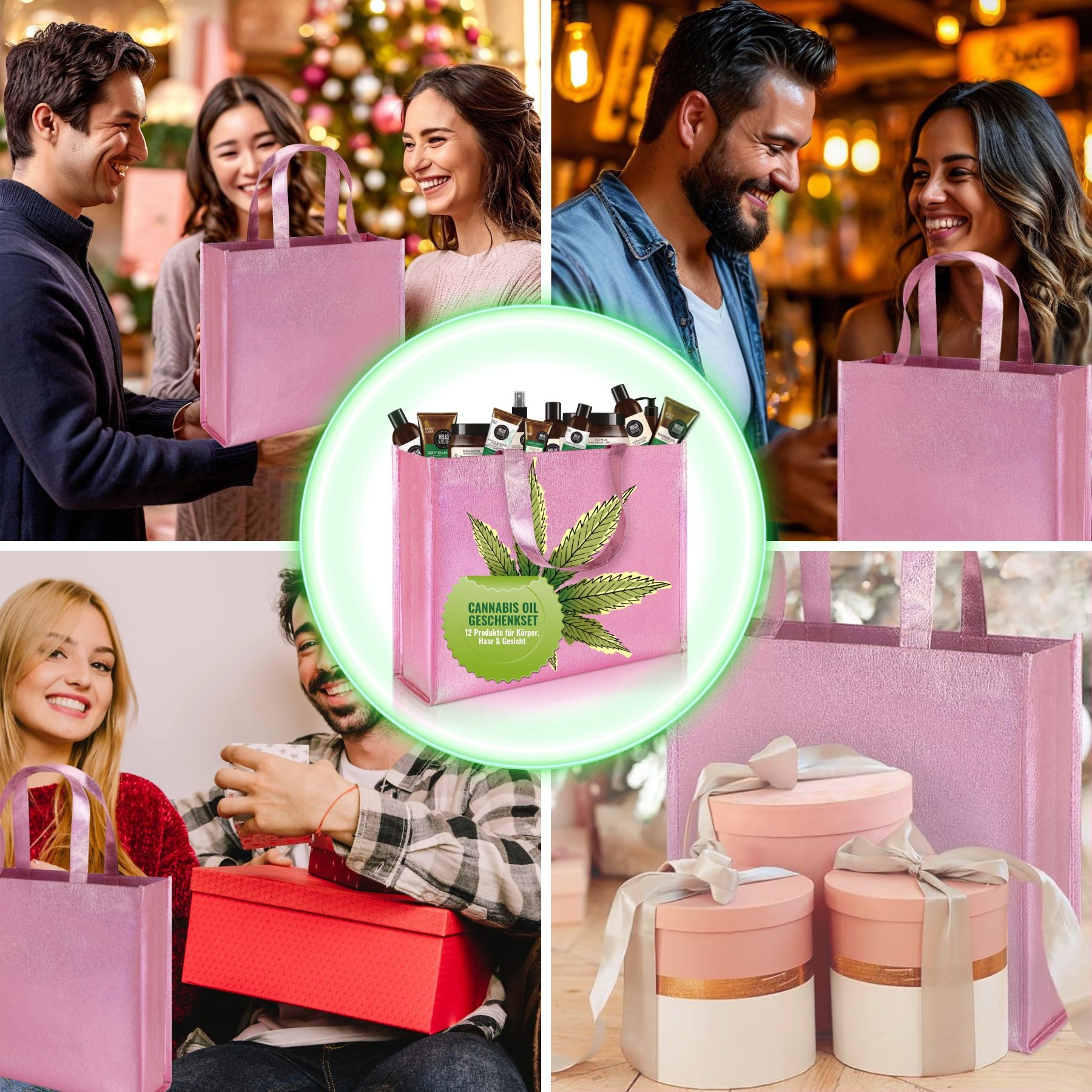 Hello Nature Pflege Haare Body Geschenkset Cannabis für Körperpflege