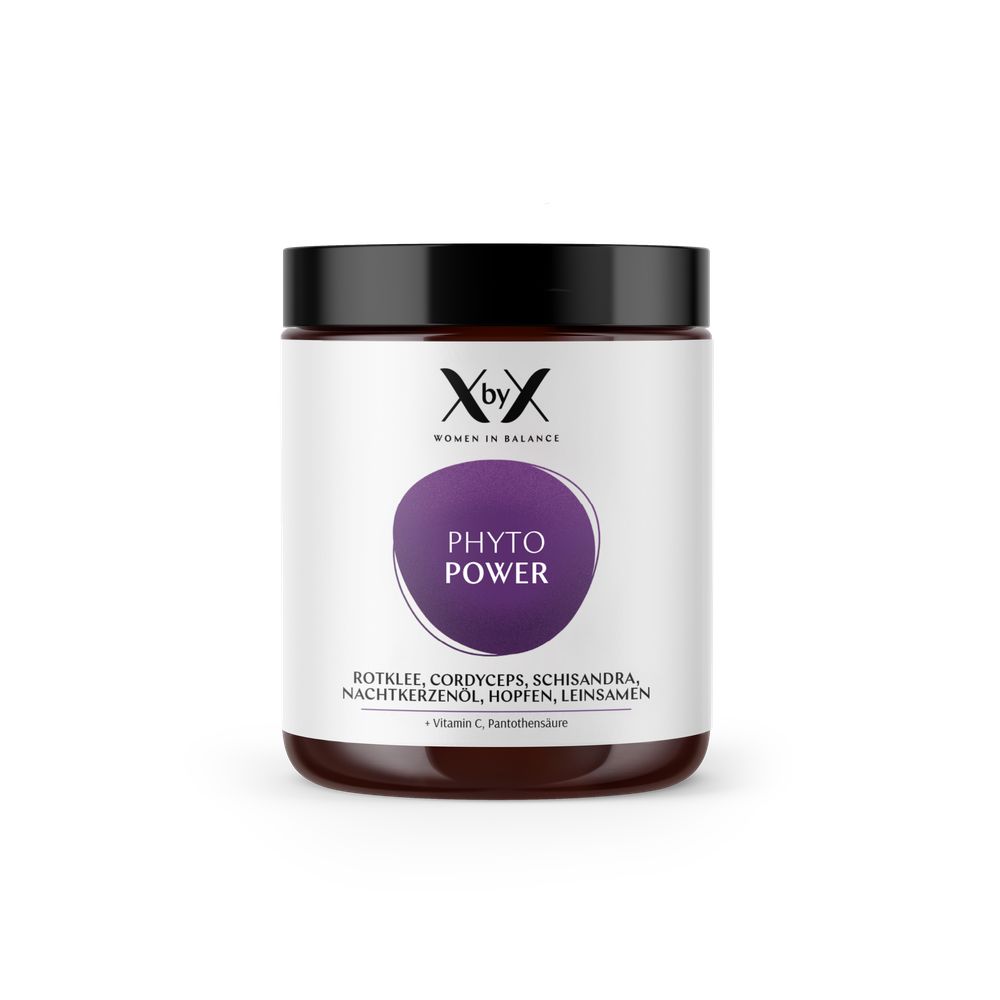 XbyX® Phyto Power – Rotklee Wechseljahre¹ Pulver, Isoflavone, Adaptogene, Vitamine für Frauen ab 50