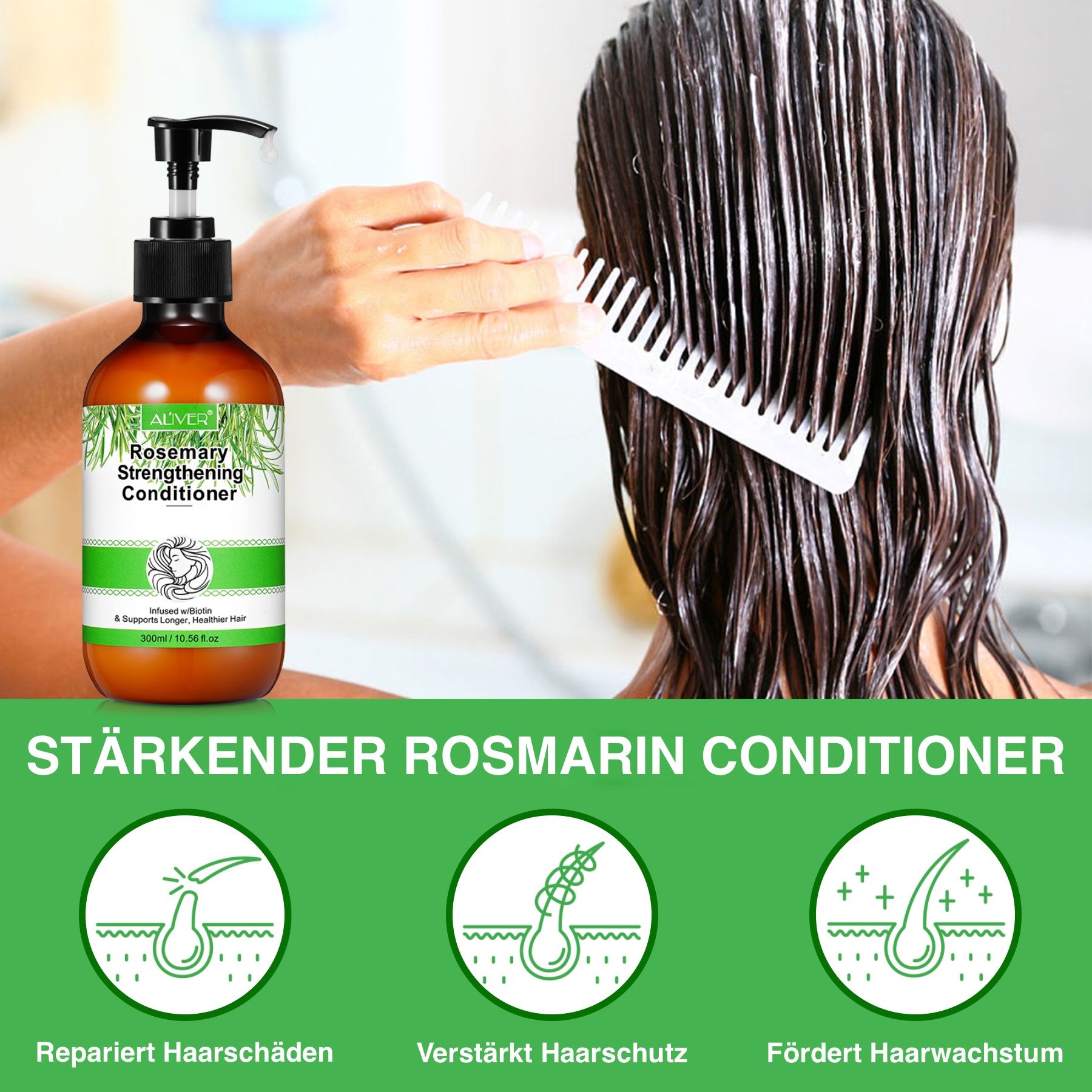 ALIVER Haarspülung mit Rosmarinöl für Haarwachstum