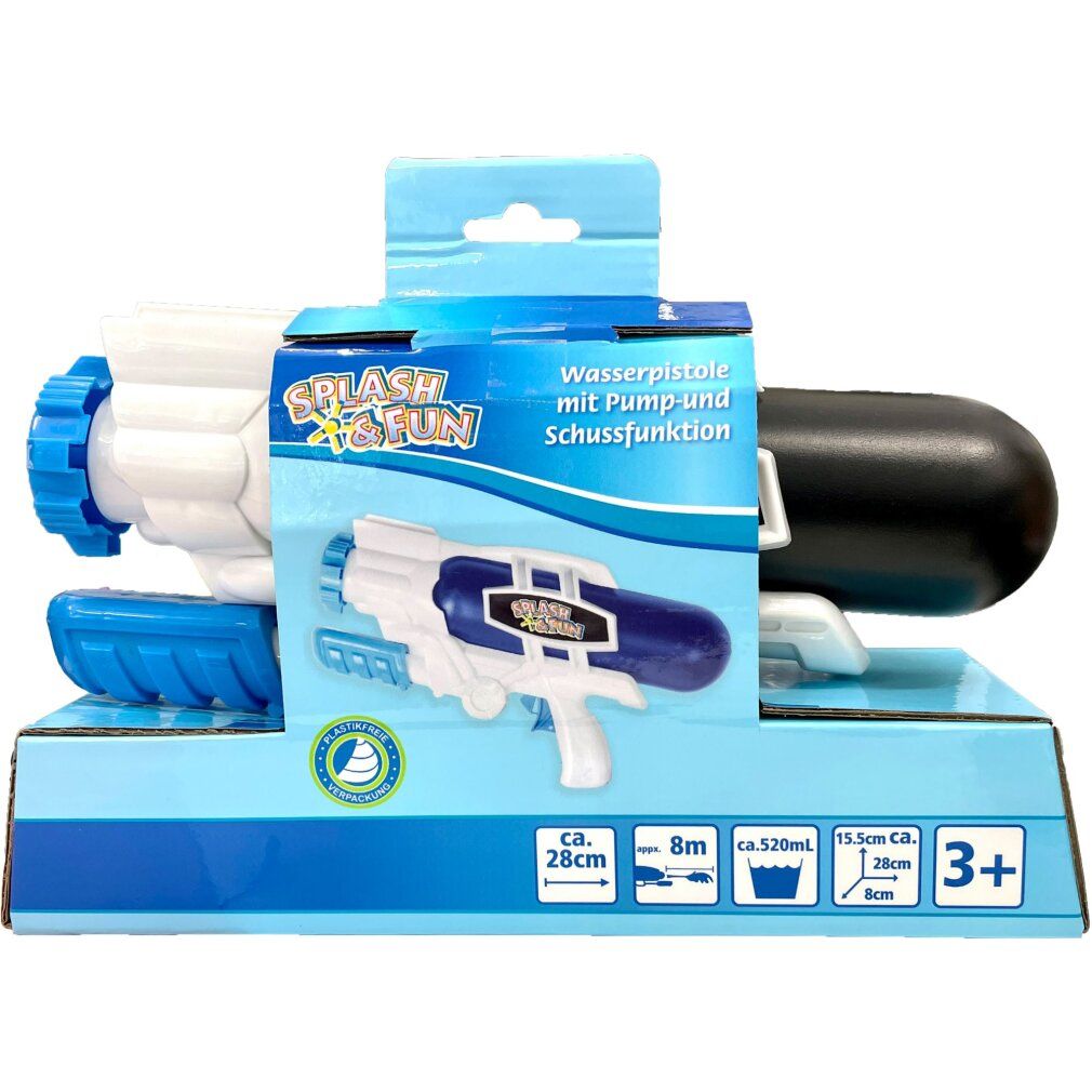 VEDES Großhandel GmbH - Ware Splash & Fun Wasserpistole m.it Pump- und Schussfunktion 28 cm