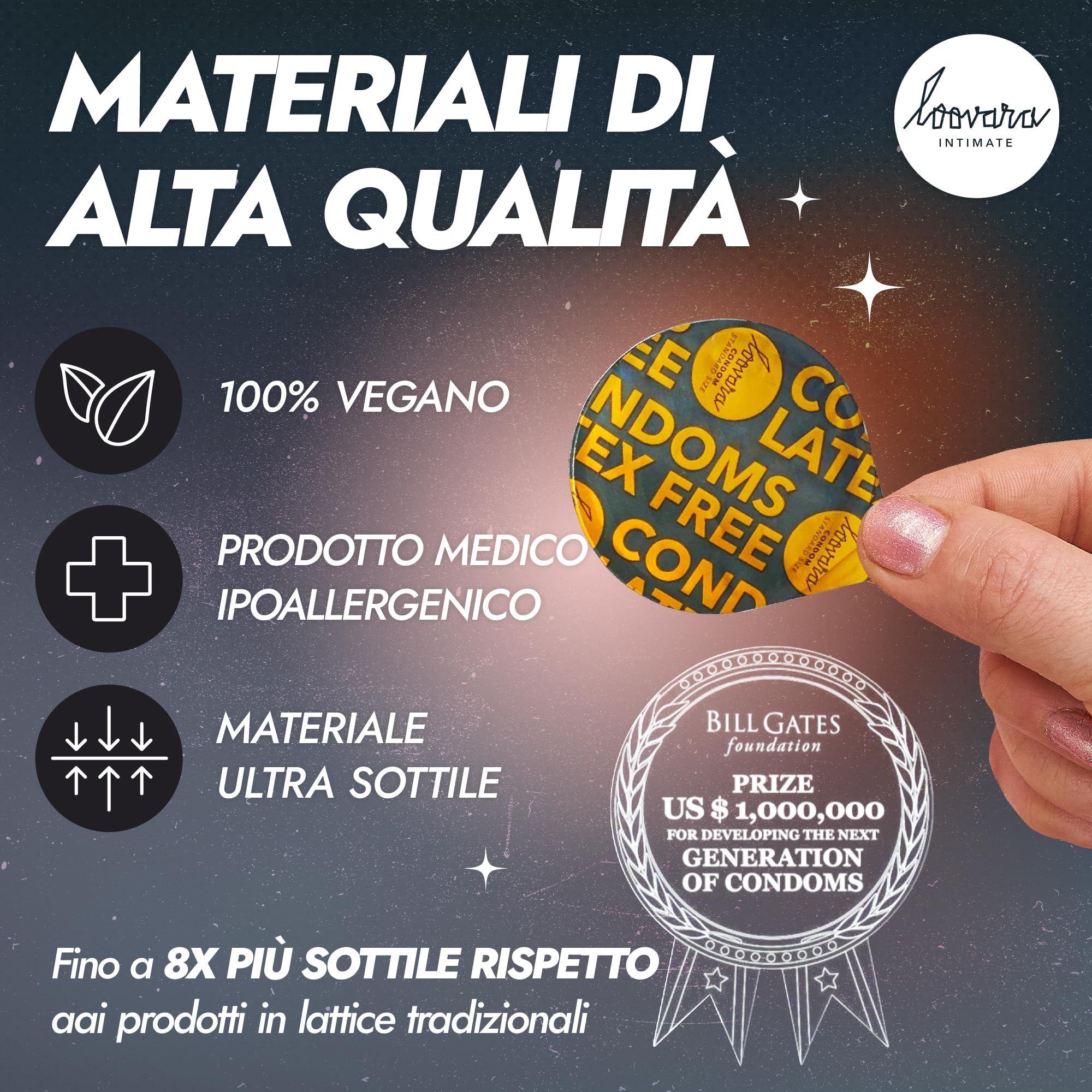 Latexfreie Kondome: 100% vegan, hypoallergen, ultra dünn. Bill Gates Foundation Preis.