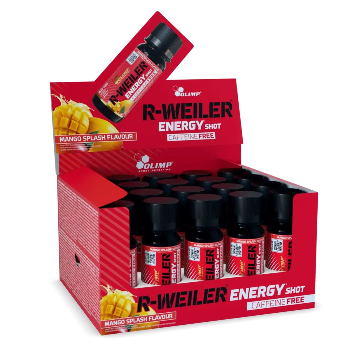 Olimp R-Weiler Energy Shot Mango Splash, 12x 60ml Flaschen im Display.