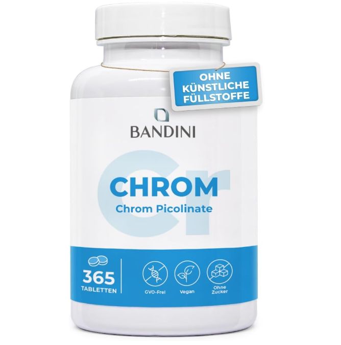 Bandini Chrom Picolinate Kapseln, 365 Tabletten, natürliche Formel, ohne Zusatzstoffe.