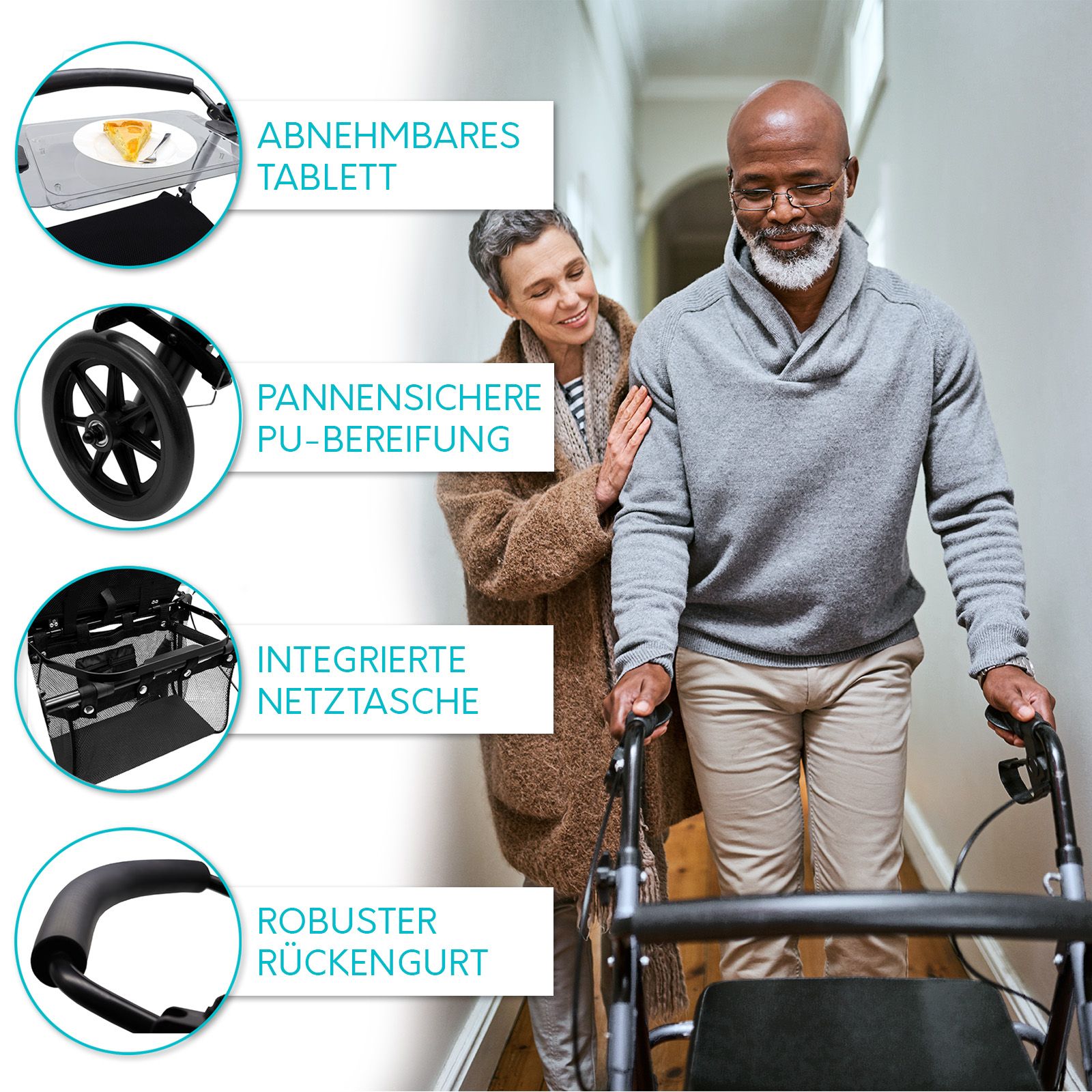 Mobility Plus+ Wohnungs-Rollator IR10+ - Der wendige Indoor Rollator