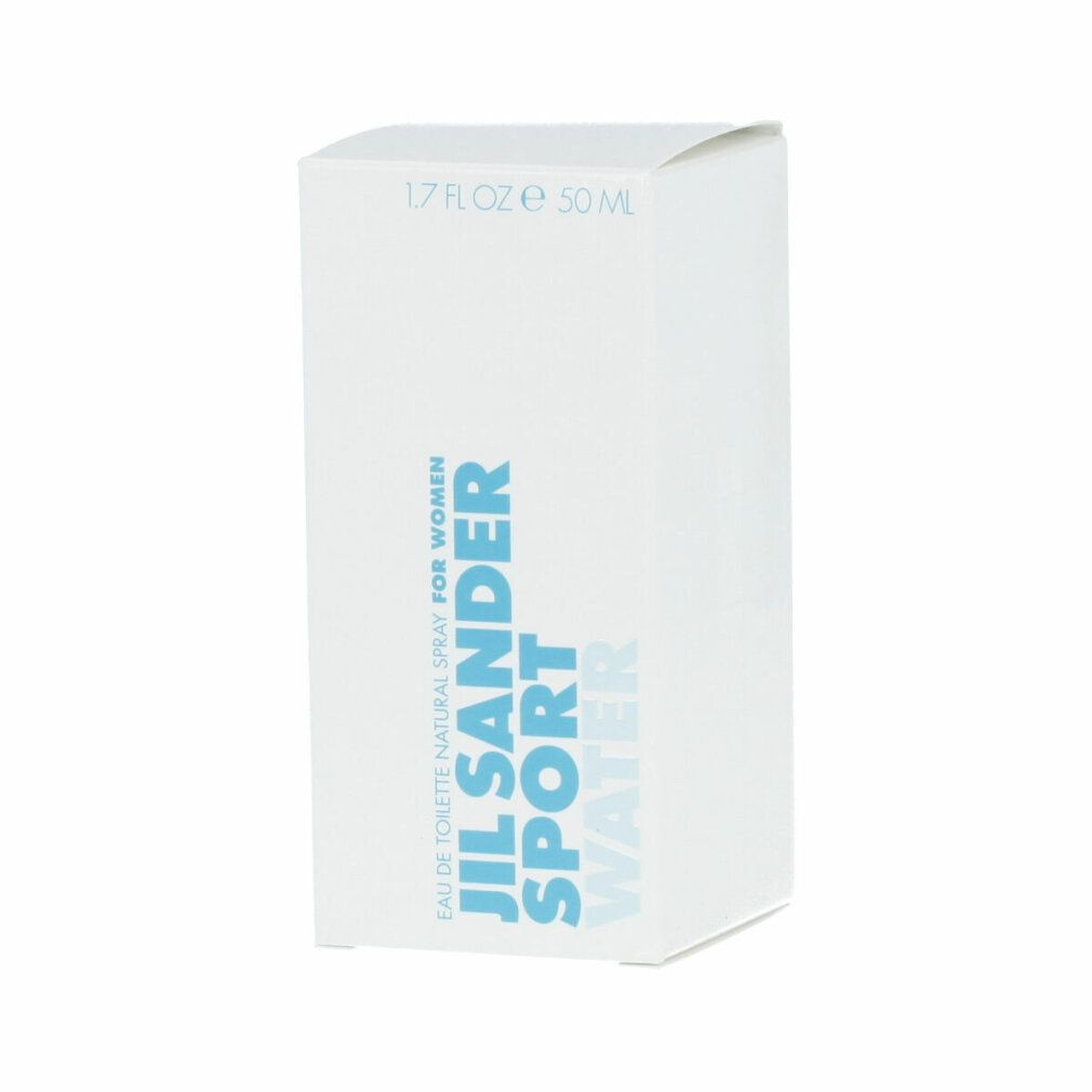 Weiße Schachtel mit Aufschrift: Jil Sander Sport Water. 1.7 FL OZ e 50 ml.