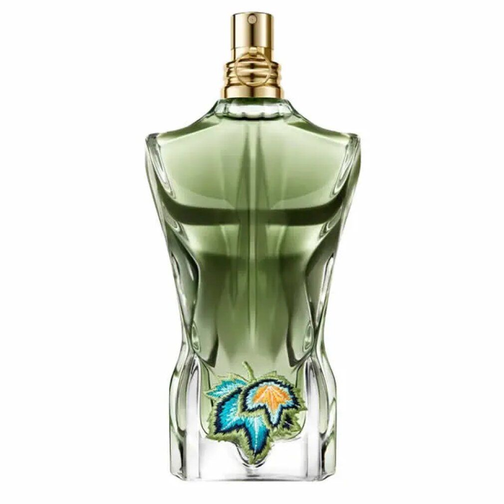 Jean Paul Gaultier Le Beau Paradise Garden Eau de Parfum Flakon in Form eines männlichen Torsos.