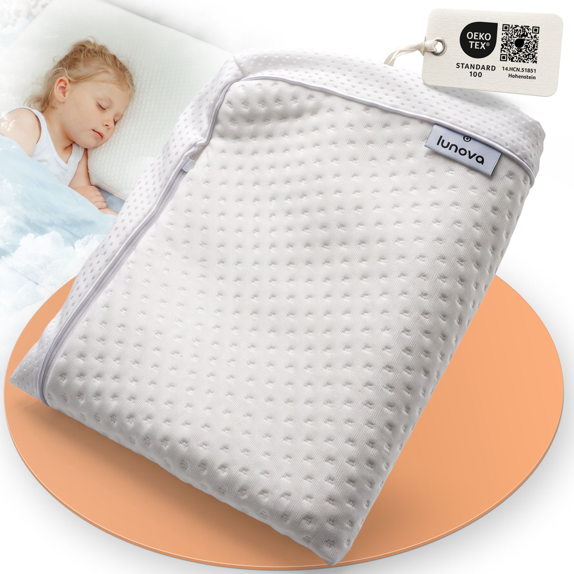 Lunova DreamLayer Kissenbezug für Kinderkissen 30x50cm