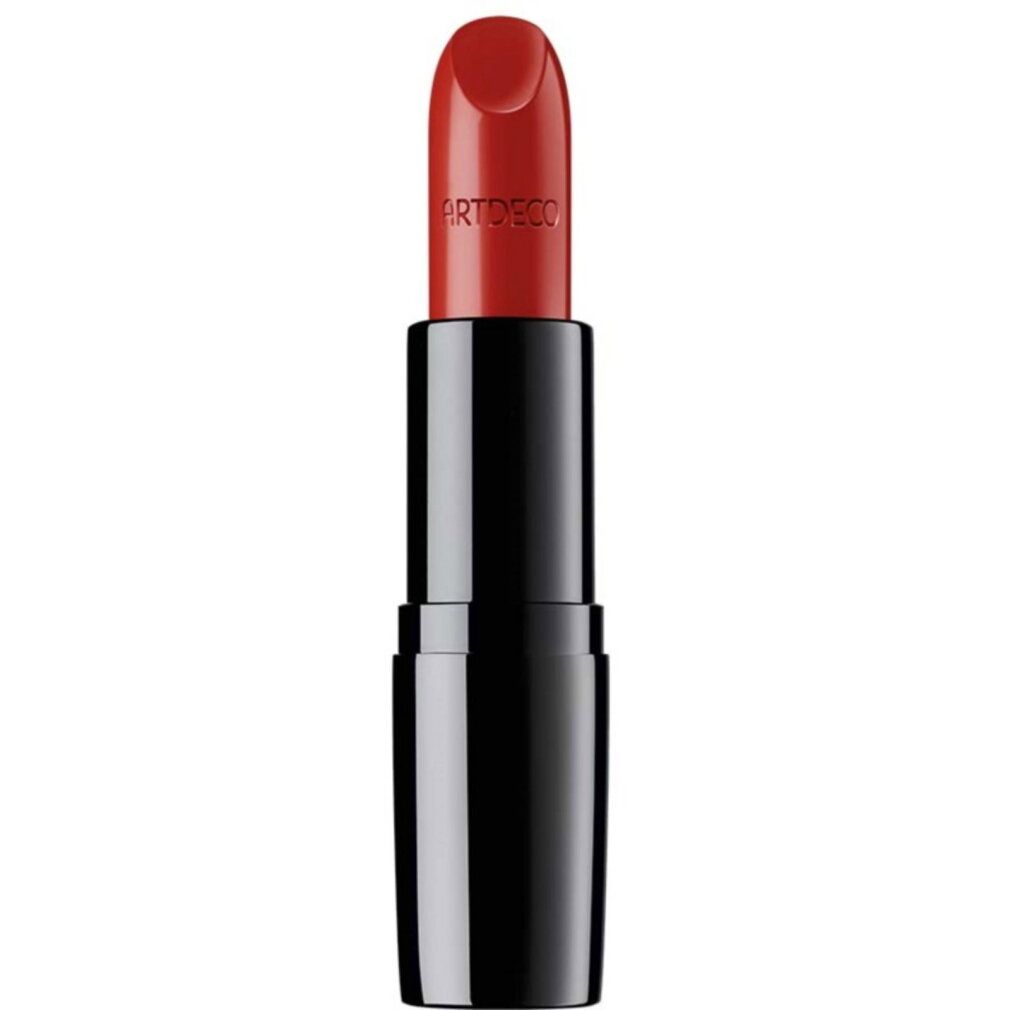 ARTDECO Lippenstift in Rot mit schwarzem Glanzgehäuse.