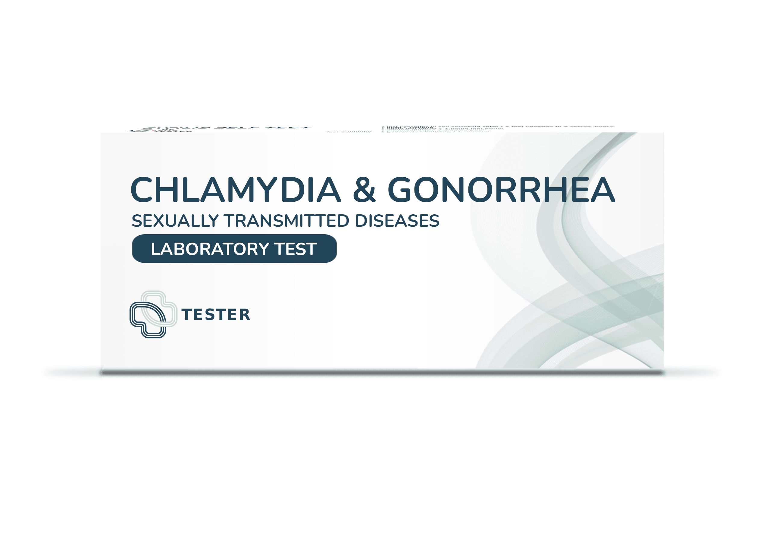 Verpackung des Chlamydien- & Gonorrhoe-Labortests.