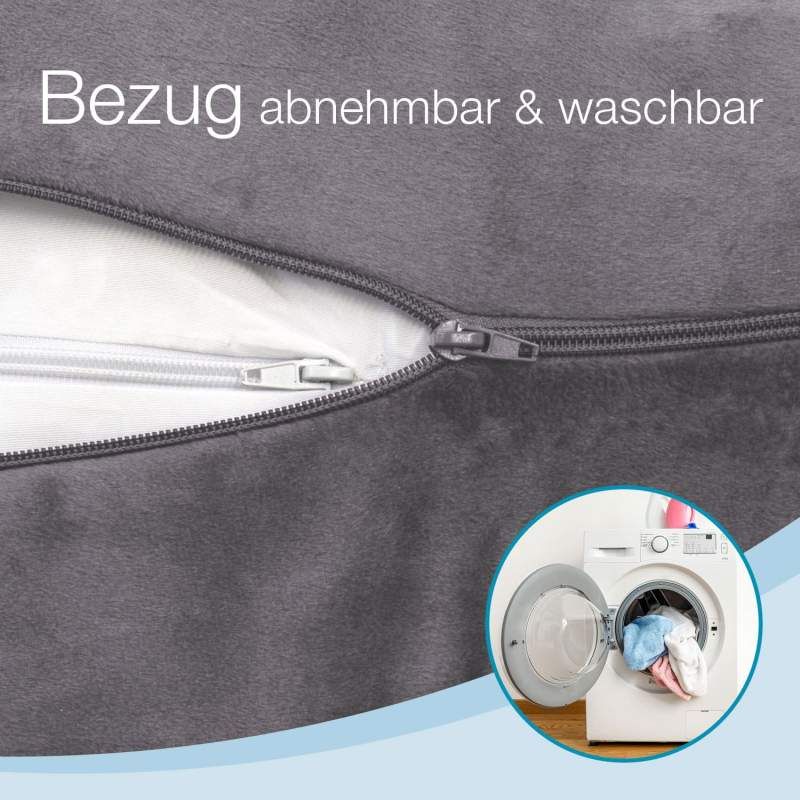 ELONEO Rückenkissen mit Armlehnen für Bett & Sofa waschbarer & abnehmbarer Bezug