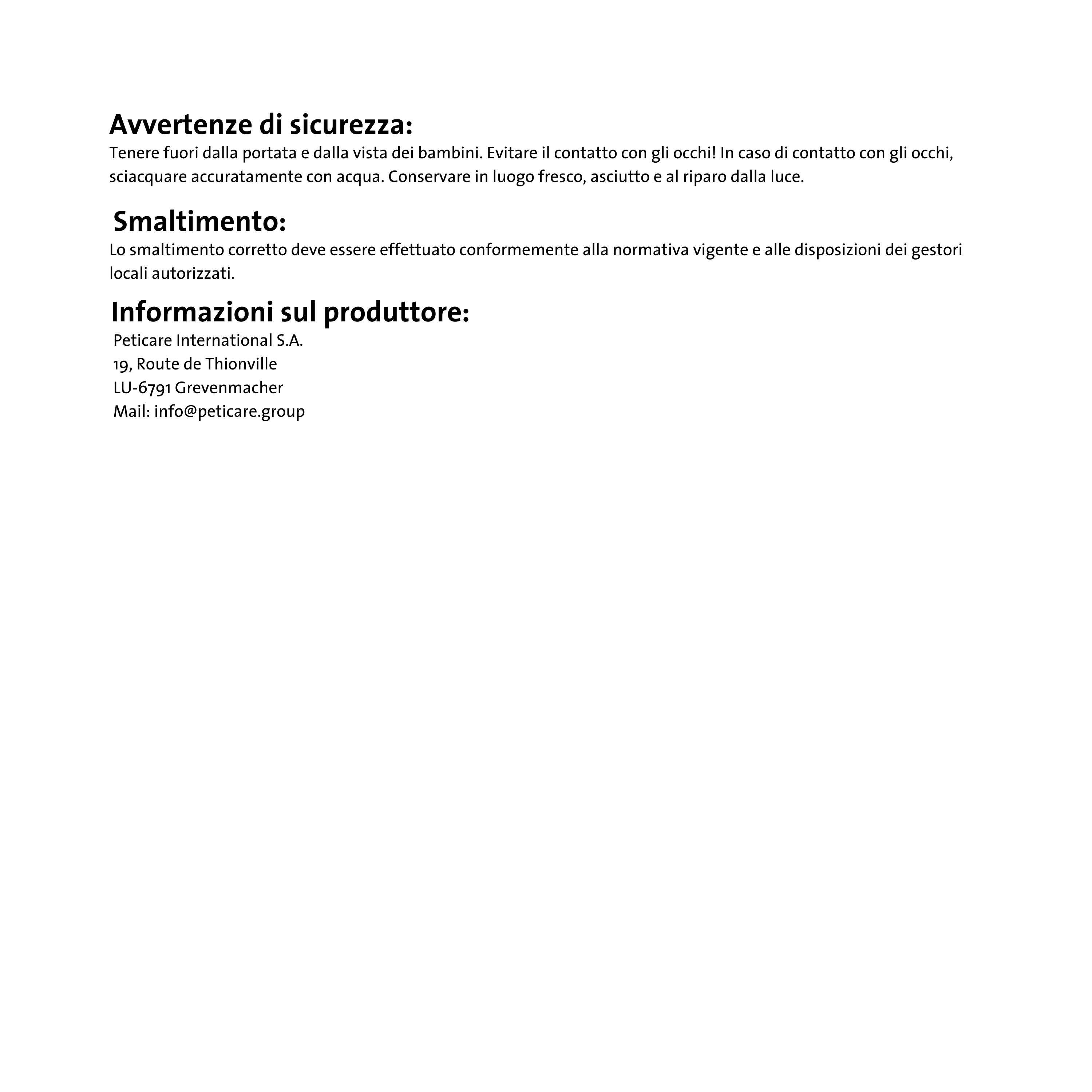 Verpackung mit Flasche. Text: PETICARE, ZAHNBELAG, MUNDGERUCH, ZAHNSTEIN. Flasche mit Sprühkopf, PRS-Siegel.