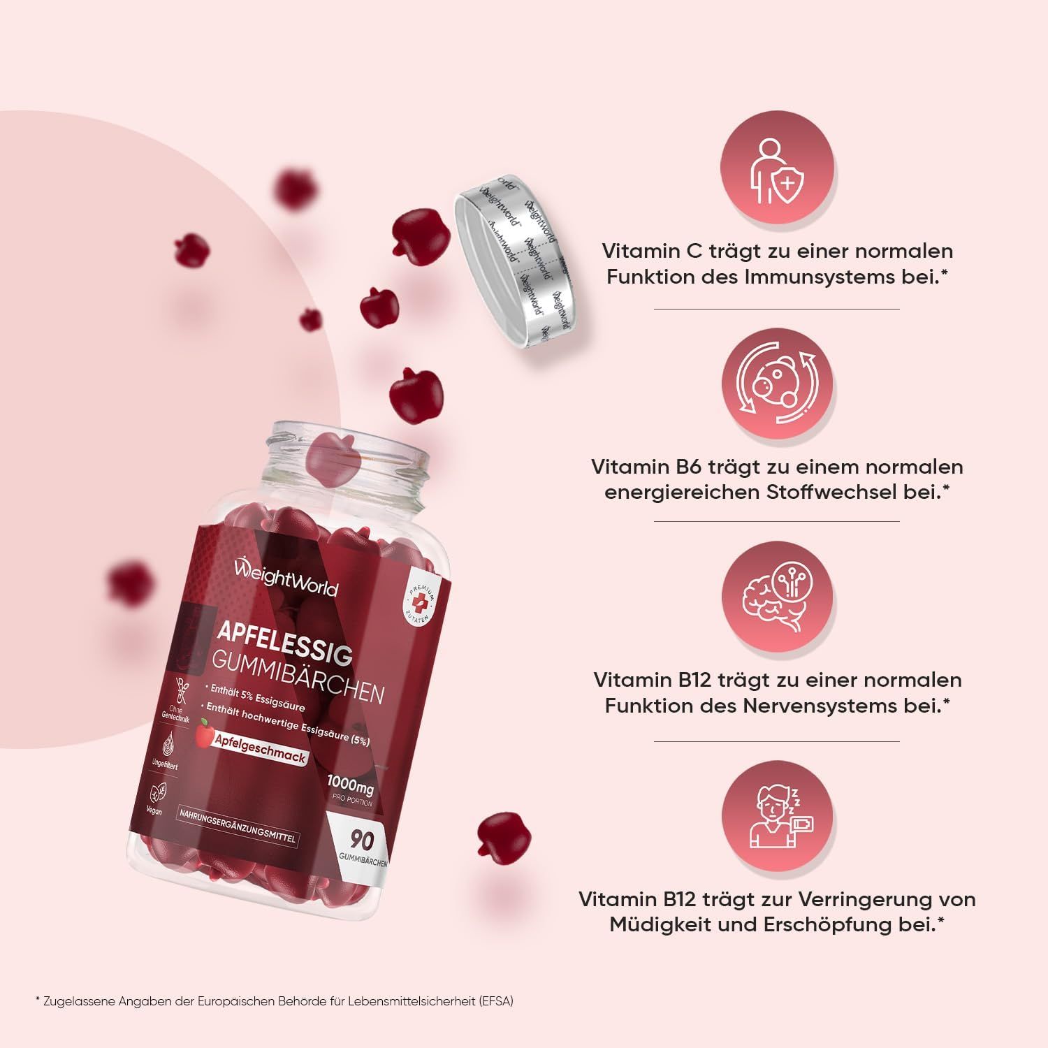 WeightWorld Apfelessig Gummibärchen 1000mg V2603-4864