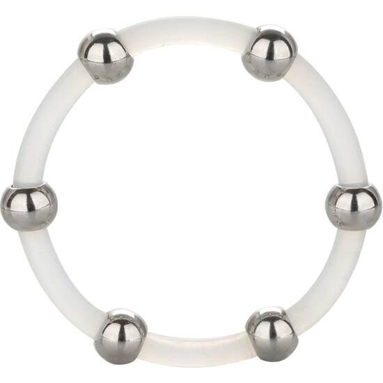 Calex steel beaded silicone ring xl