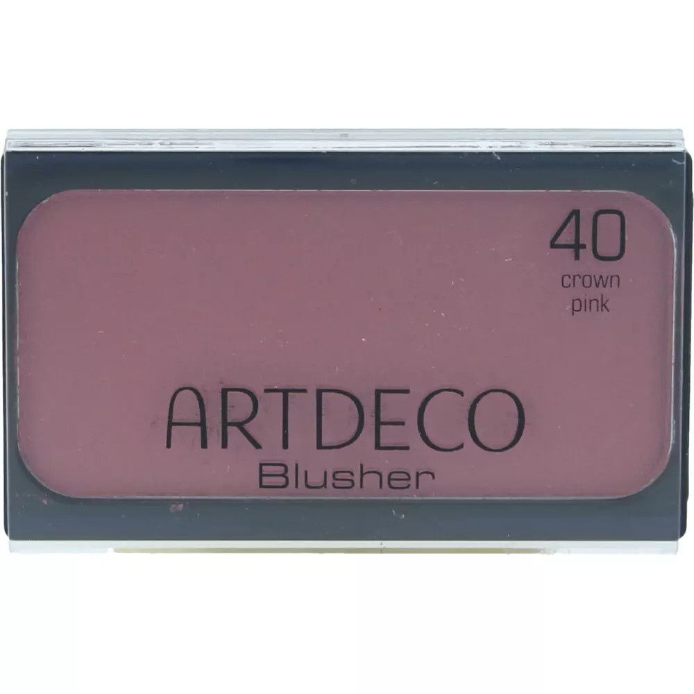 Artdeco Blusher in einem rechteckigen Behälter. Farbe 40, crown pink. Schwarze Schrift.