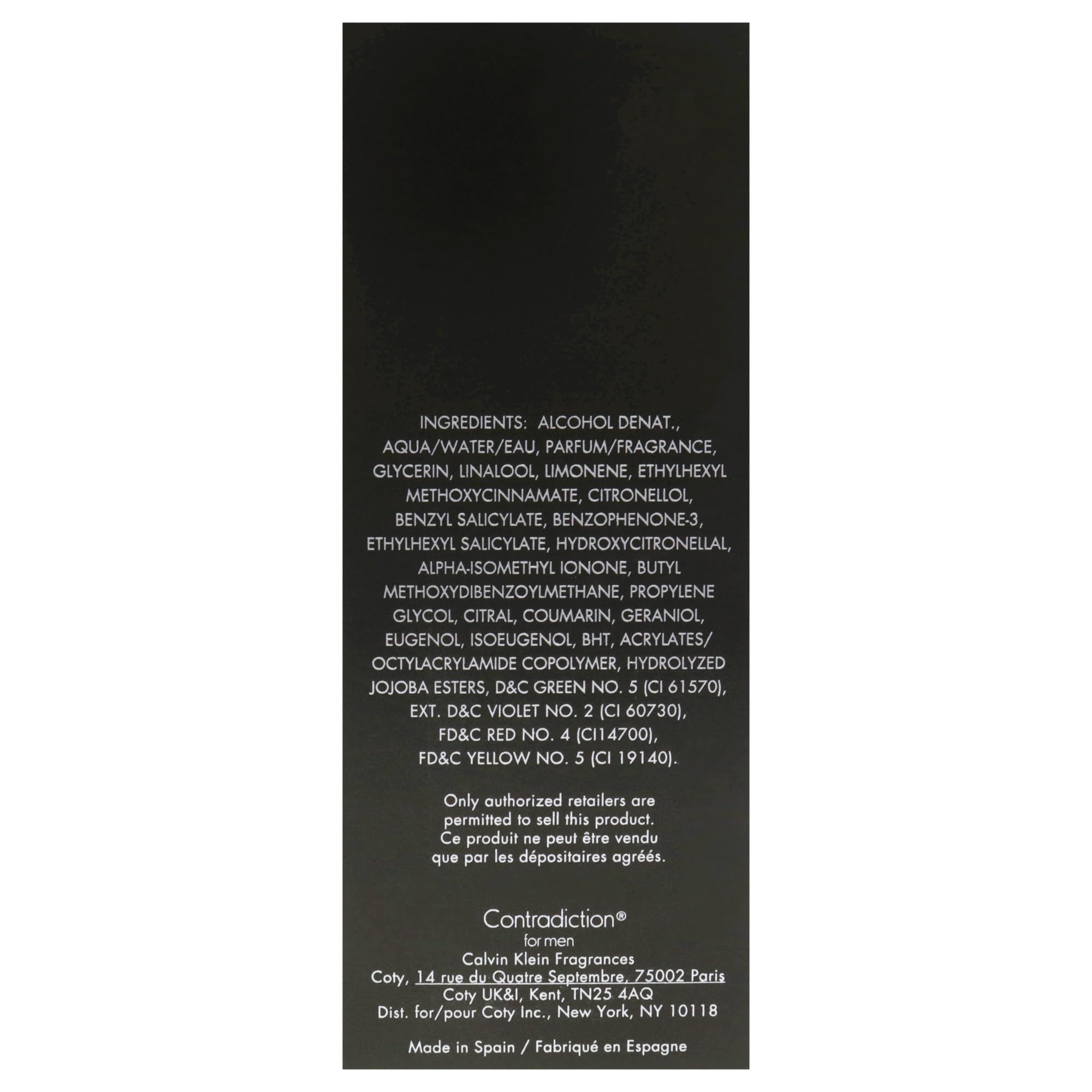 Calvin Klein Contradiction For Men Edt Spray