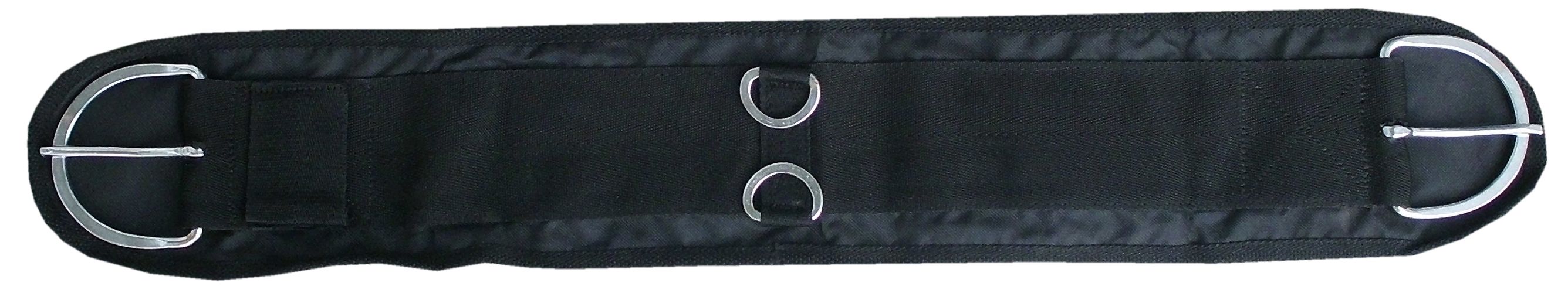 Schwarzer Western Bauchgurt mit silbernen Schnallen.