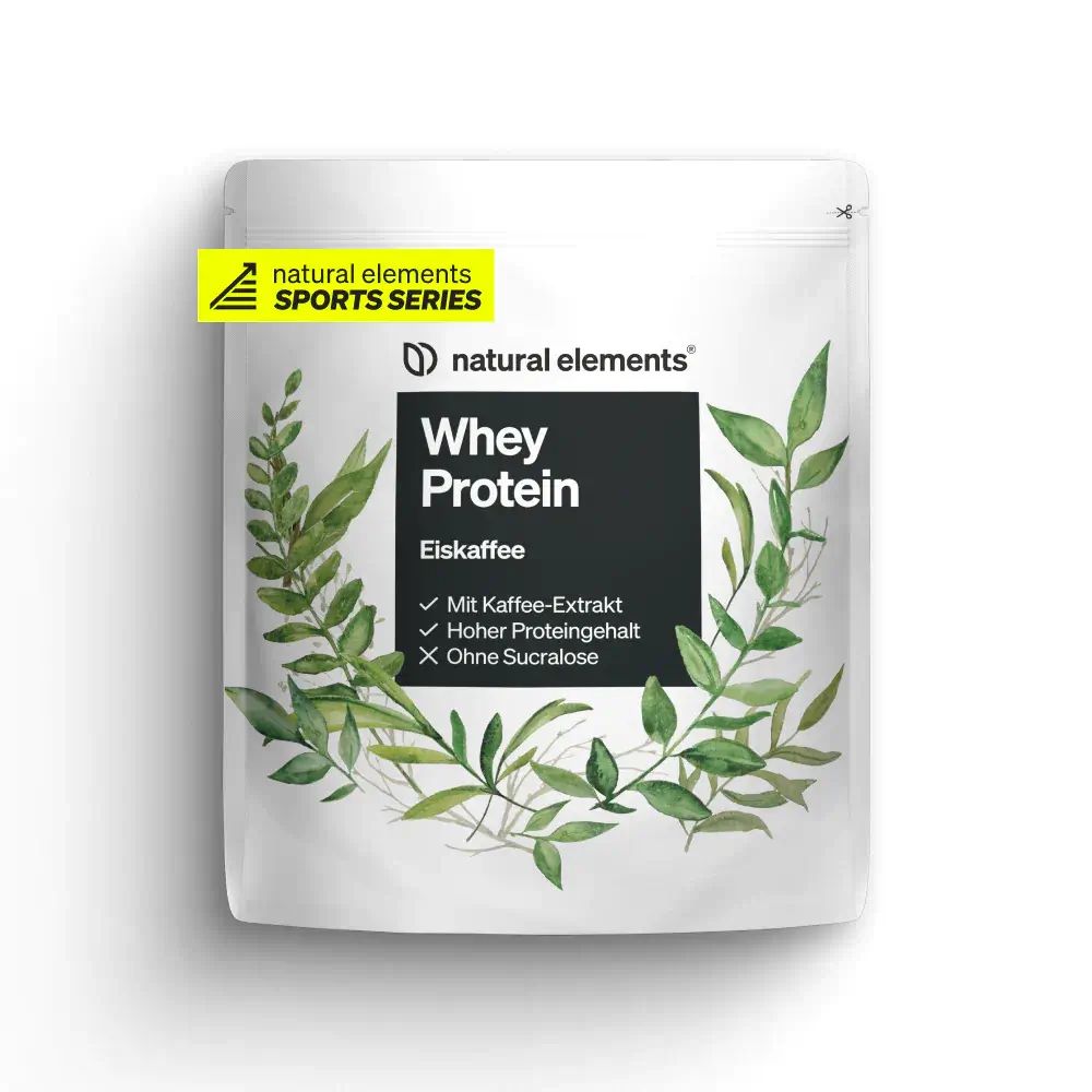 natural elements Whey Protein Pulver Eiskaffee