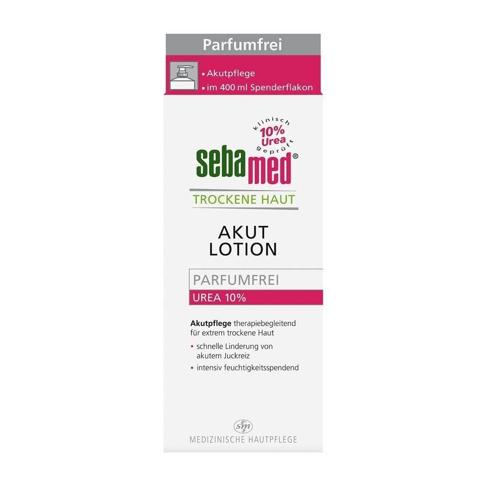 Sebamed Urea Akut 10% Lotion, parfumfrei, Feuchtigkeits-Lotion mit Süßmandelöl für Männer und Frauen