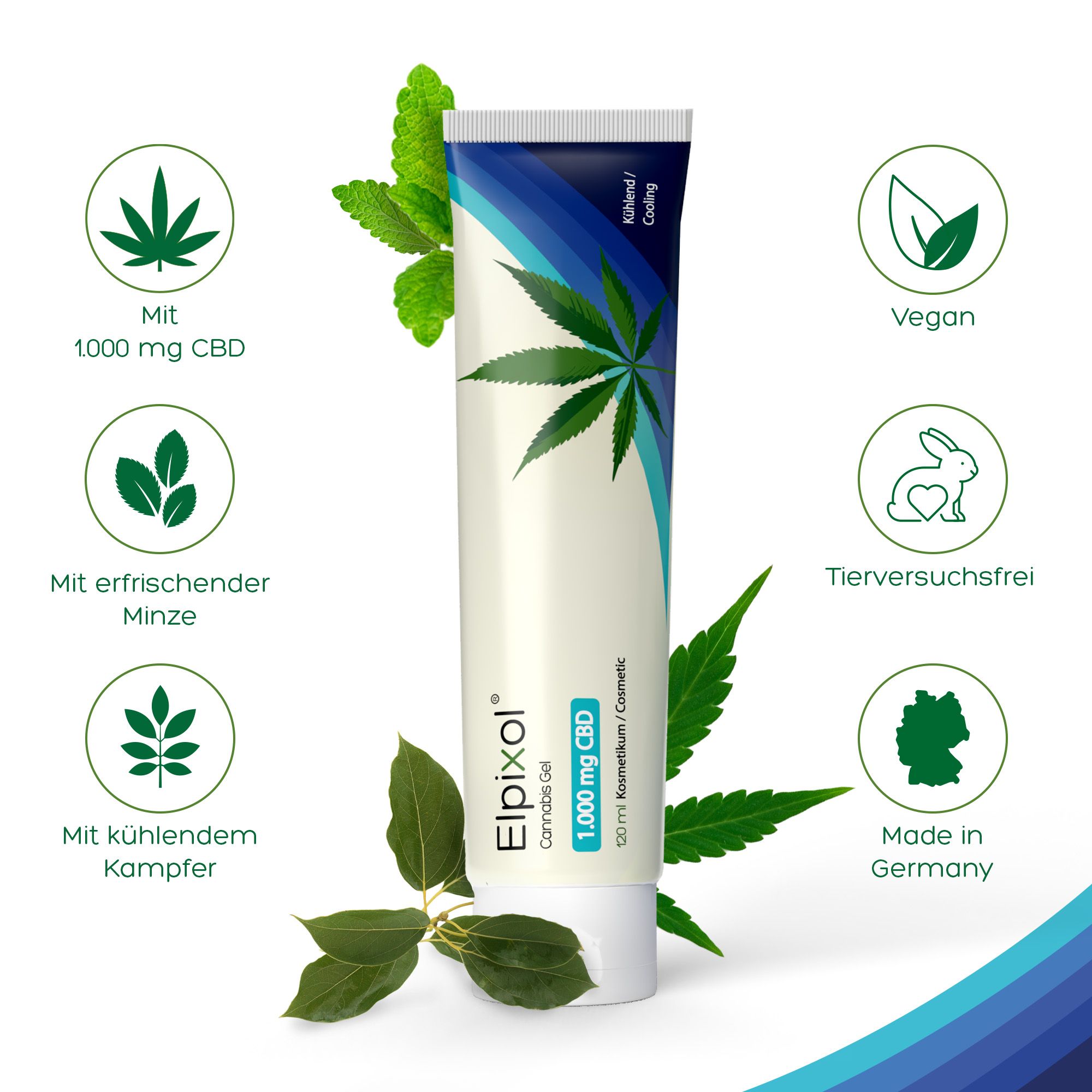 ELPIXOL® Cannabis Gel mit 1.000 mg CBD – Kühlgel