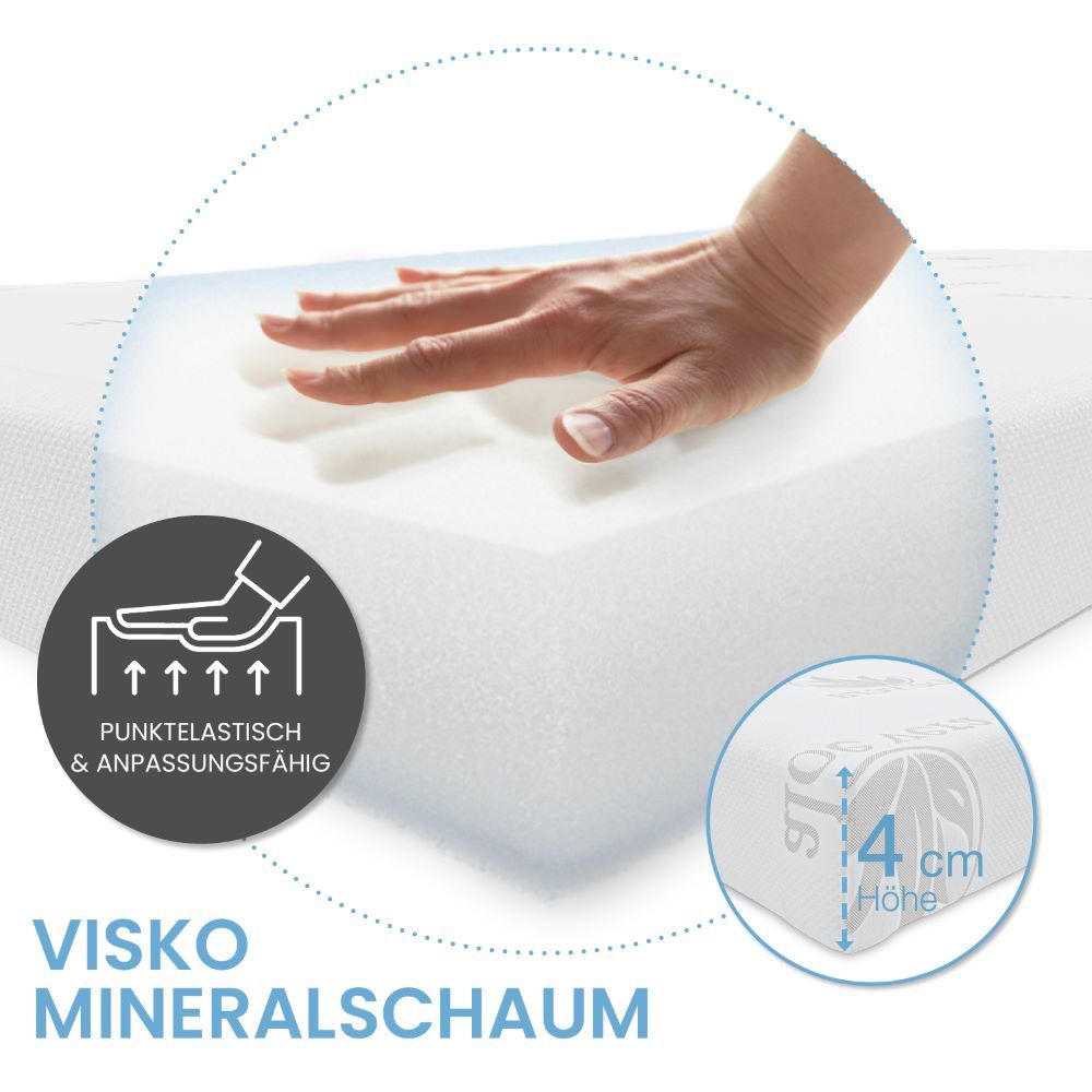 Bestschlaf 2x Visko-Mineralschaum Matratzenauflage, 4 cm