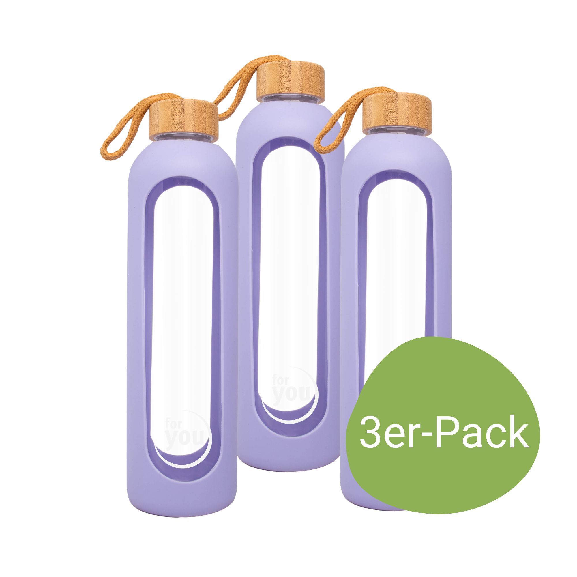 for you Nachhaltige Trinkflasche Dreierpack