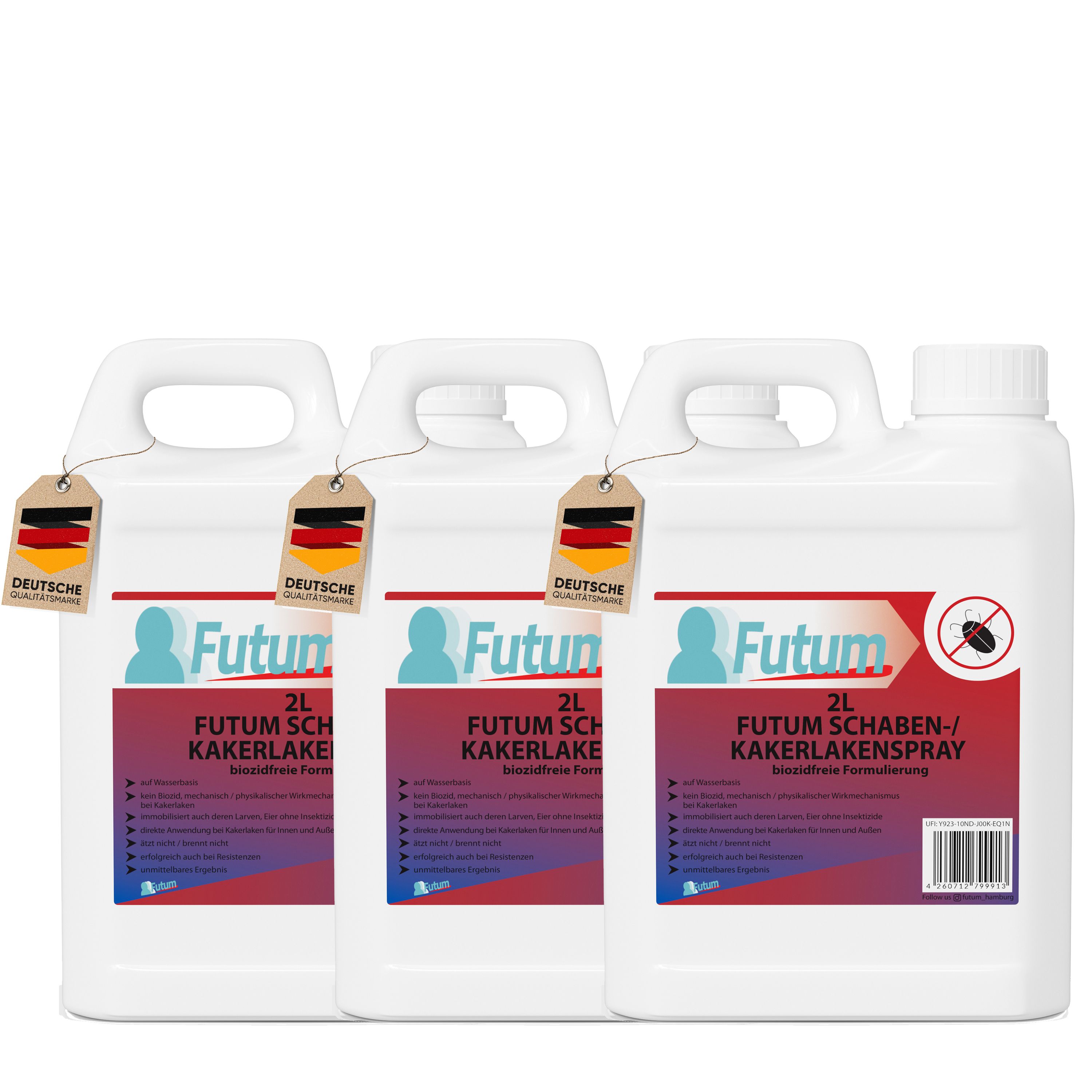 FUTUM 3x2L Schaben- / Kakerlakenspray