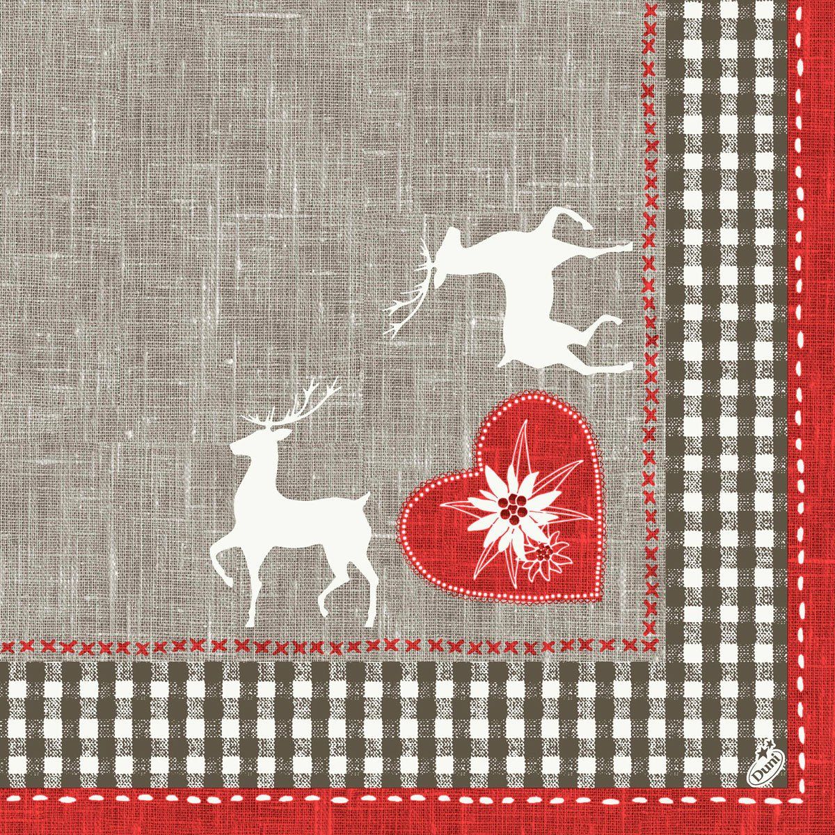 6x Dunisoft-Servietten 40 x 40  1/4 Falz Alpenglück