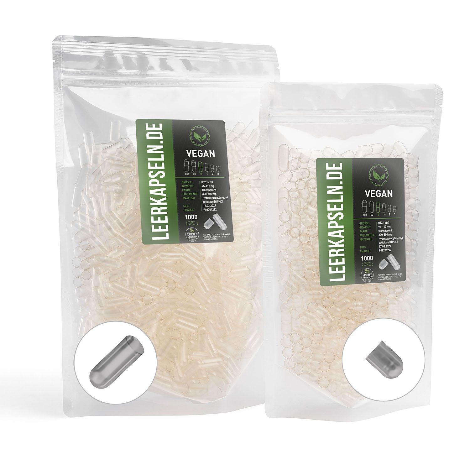 Extrakt Manufaktur SET Größe 0 Kapselfüller + veg. Leerkapseln