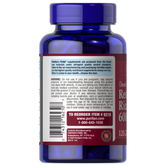 Puritan's Pride Roter Hefereis 600 mg