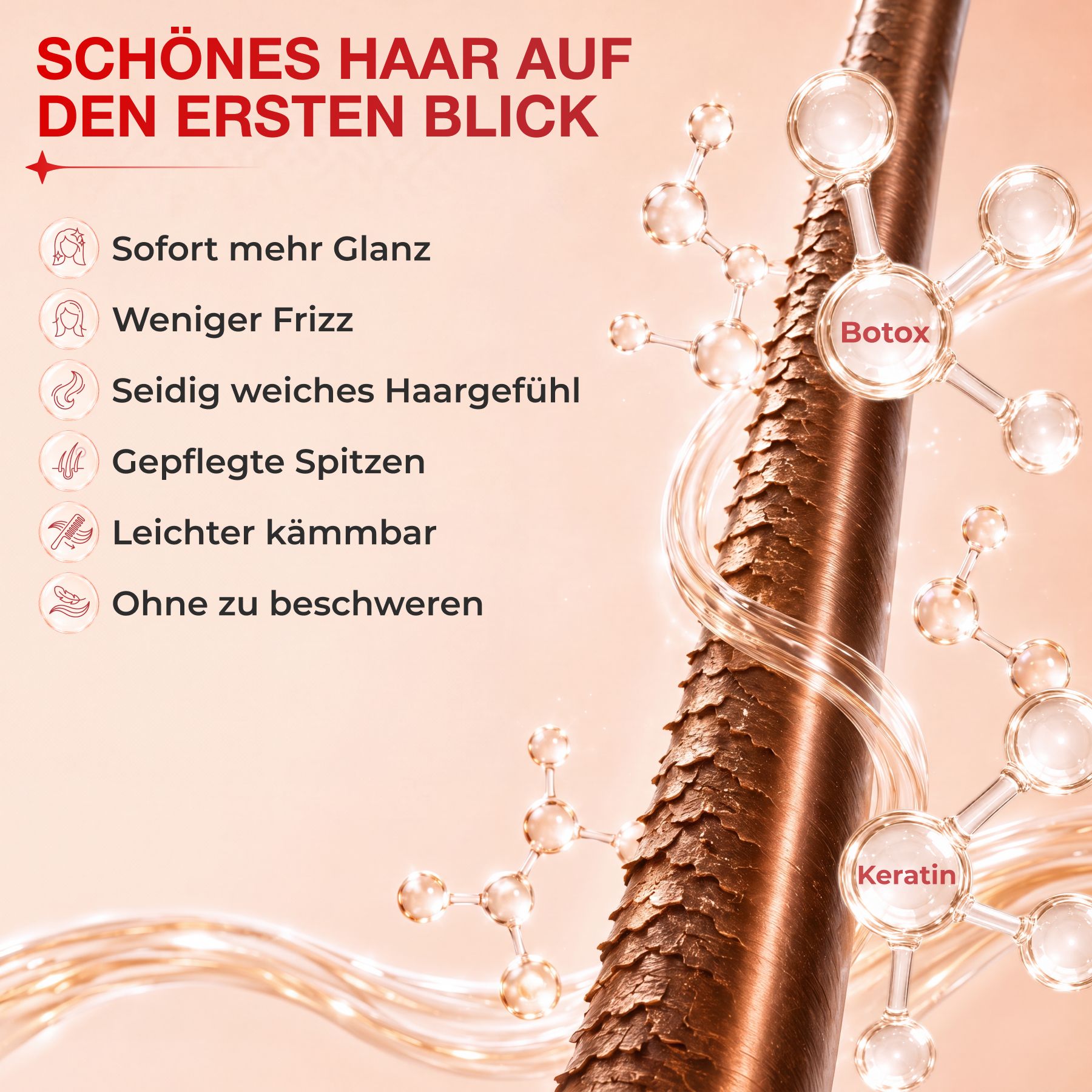 KORMESIC Haaröl Keratin Rizinusöl B-Tox Haarpflege Anti Frizz