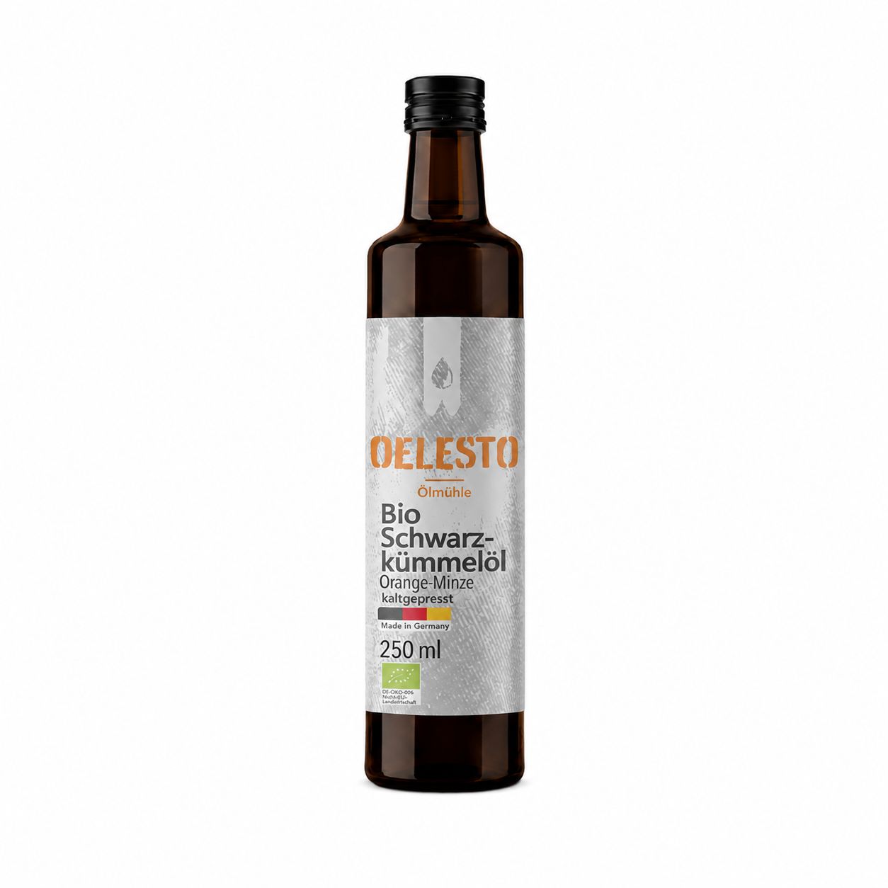 OELESTO Bio-Schwarzkümmelöl Orange-Minze ungefiltert kaltgepresst aus ägyptischer Saat