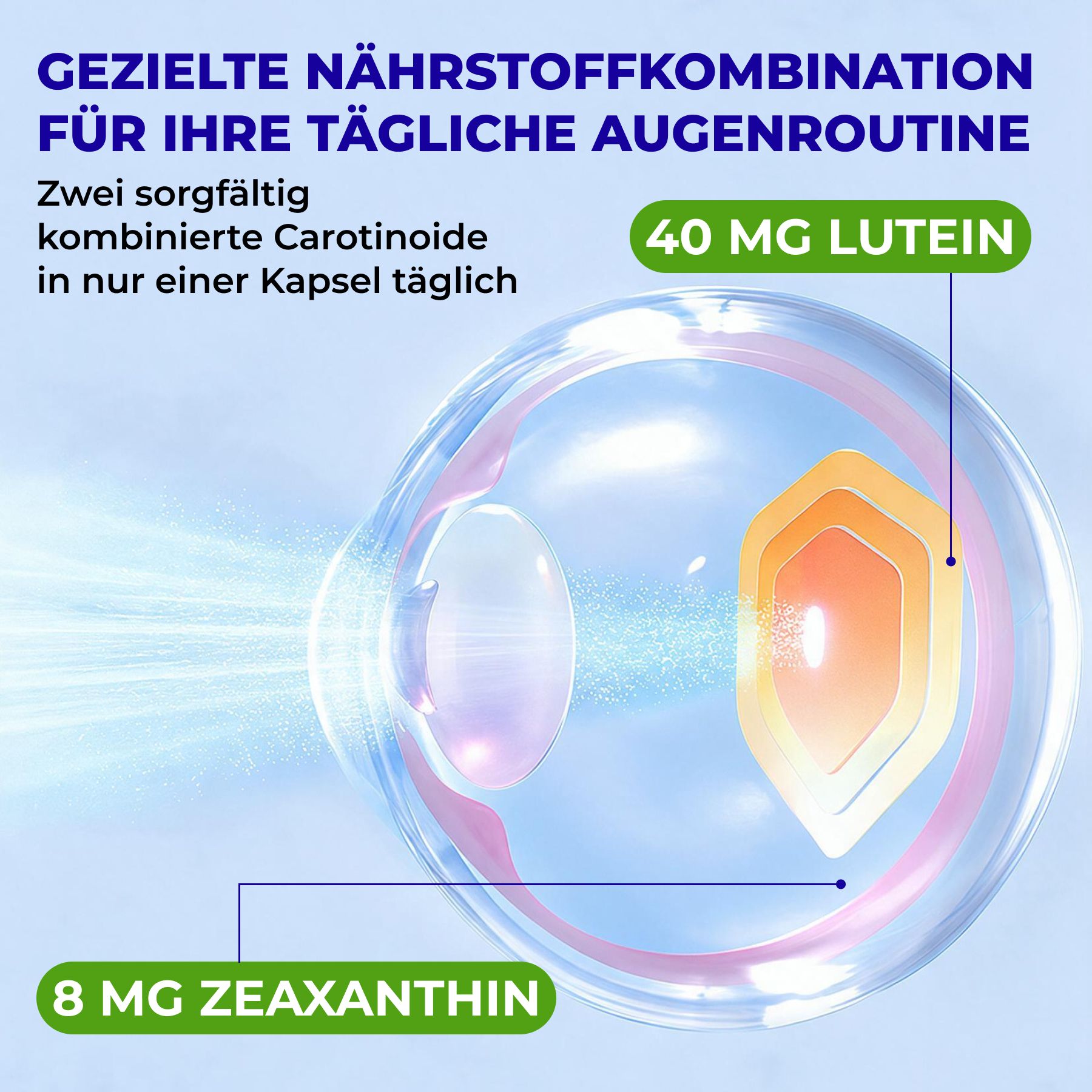 P-beauty Lutein Zeaxanthin 40mg Augenkomplex DHA EPA Q10 Vitamin A C E