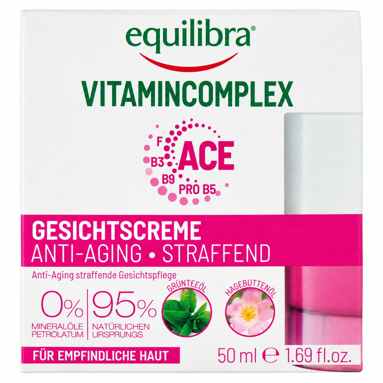 Equilibra Rose Hyaluronsäure Gesichtscreme Anti-Age, 50 ml.
