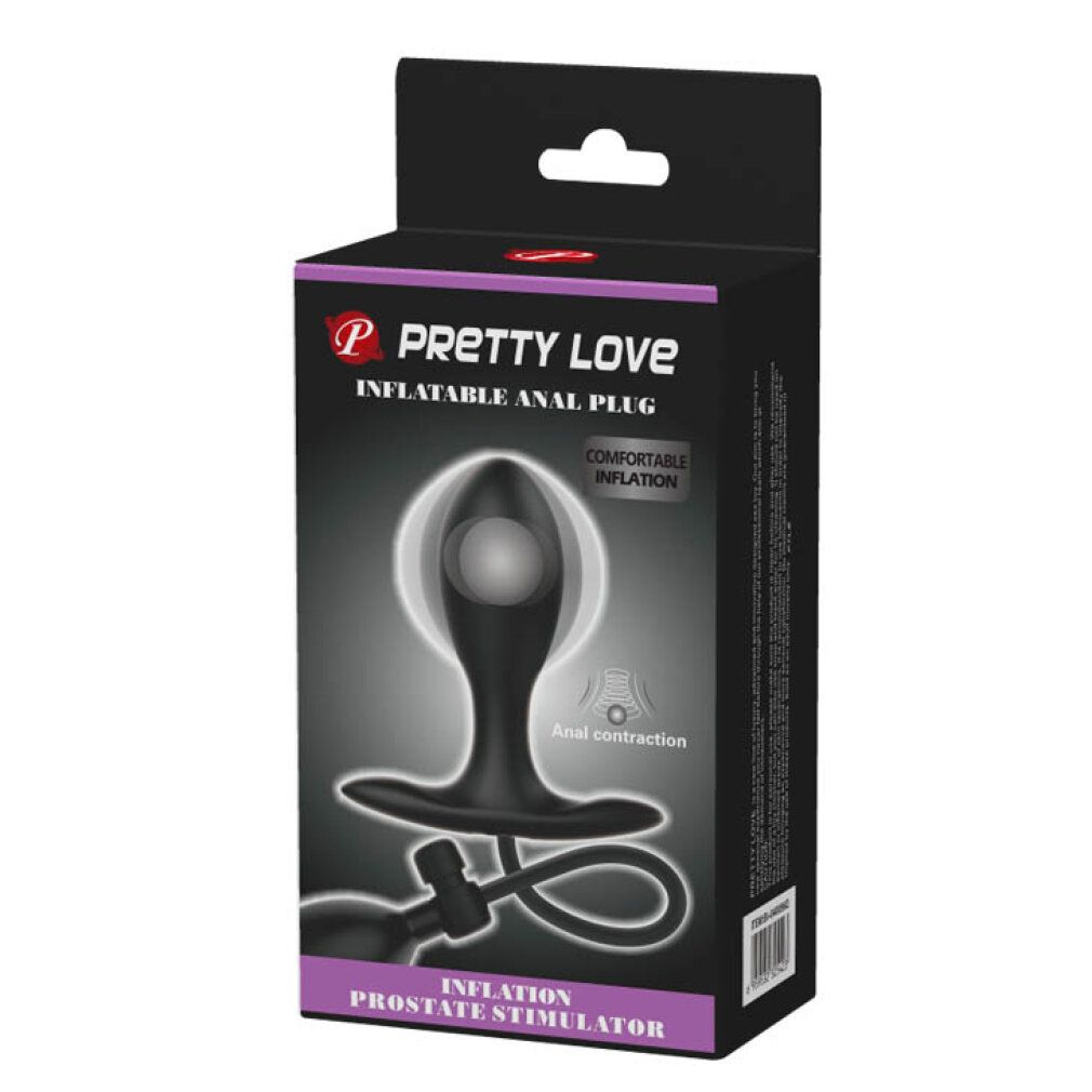 Verpackung des Pretty Love aufblasbaren Analsteckers mit Produktabbildung und Text.