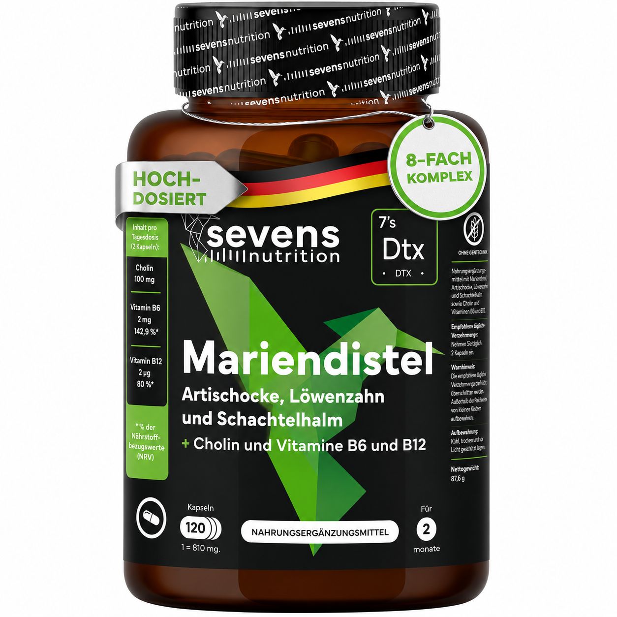 SEVENS NUTRITION Mariendistel, Artischocke & Löwenzahn Komplex Kapseln