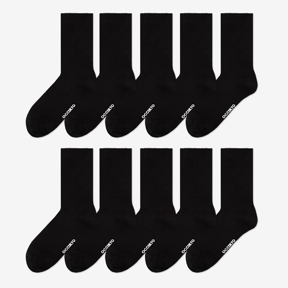 Zehn schwarze Diabetikersocken im 10er-Pack, Modell Goetz.